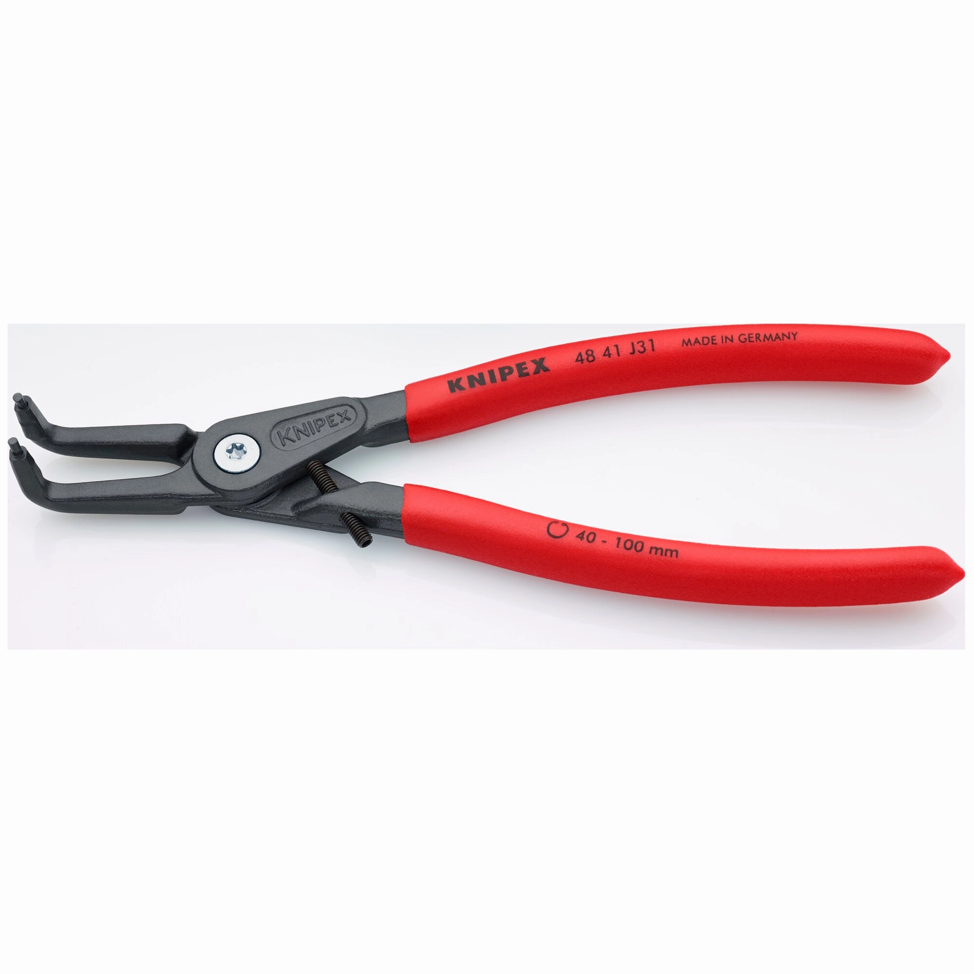 Knipex 48 41 J31 8 1/4" Internal 90 Angled Precision Snap Ring Pliers-Limiter