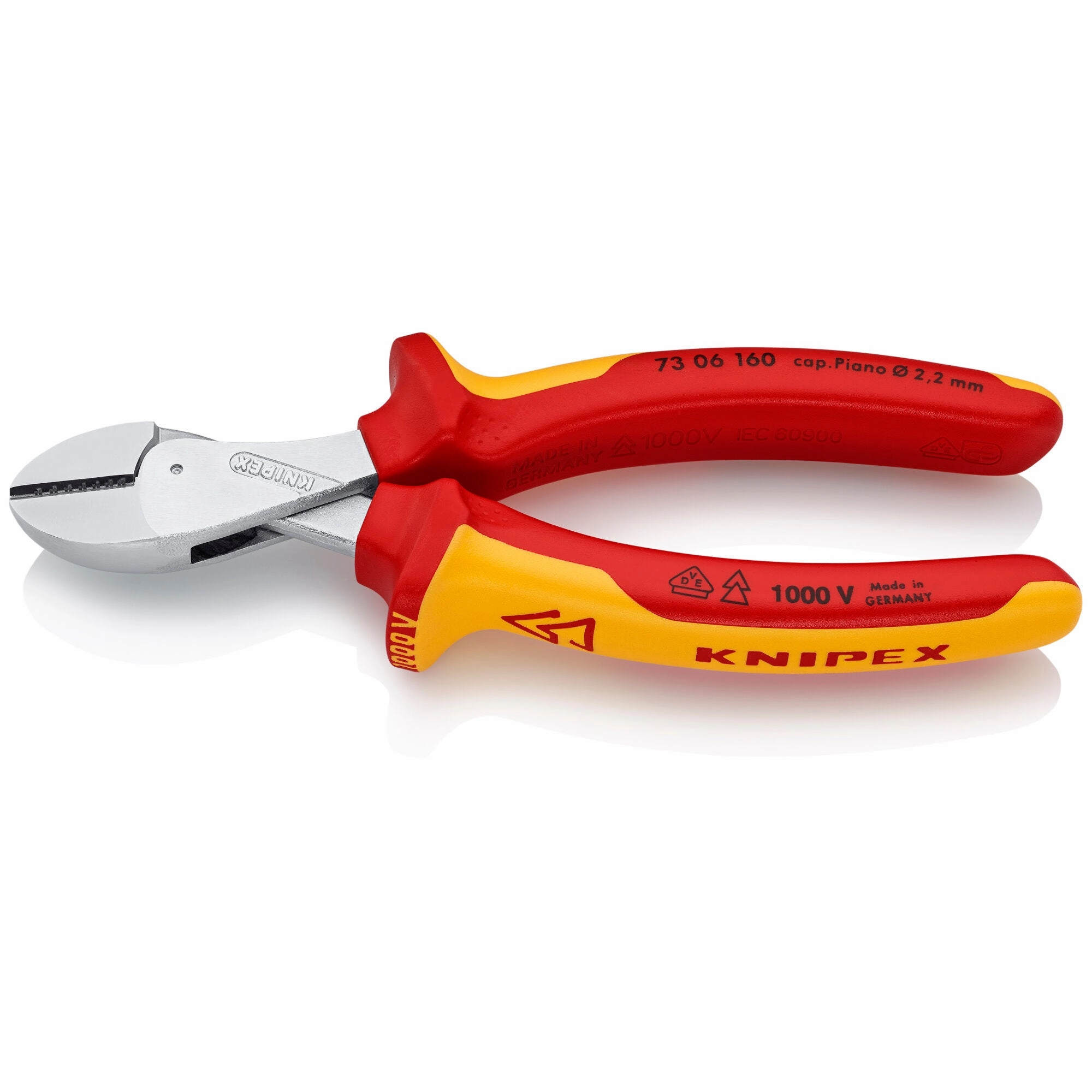 Knipex 73 06 160 6 1/4" X-Cut Compact Diagonal Cutters-1000V Insulated