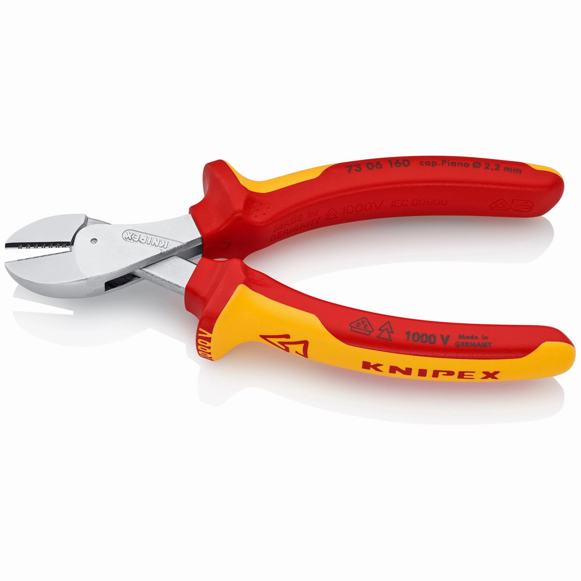 Knipex 73 06 160 6 1/4" X-Cut Compact Diagonal Cutters-1000V Insulated