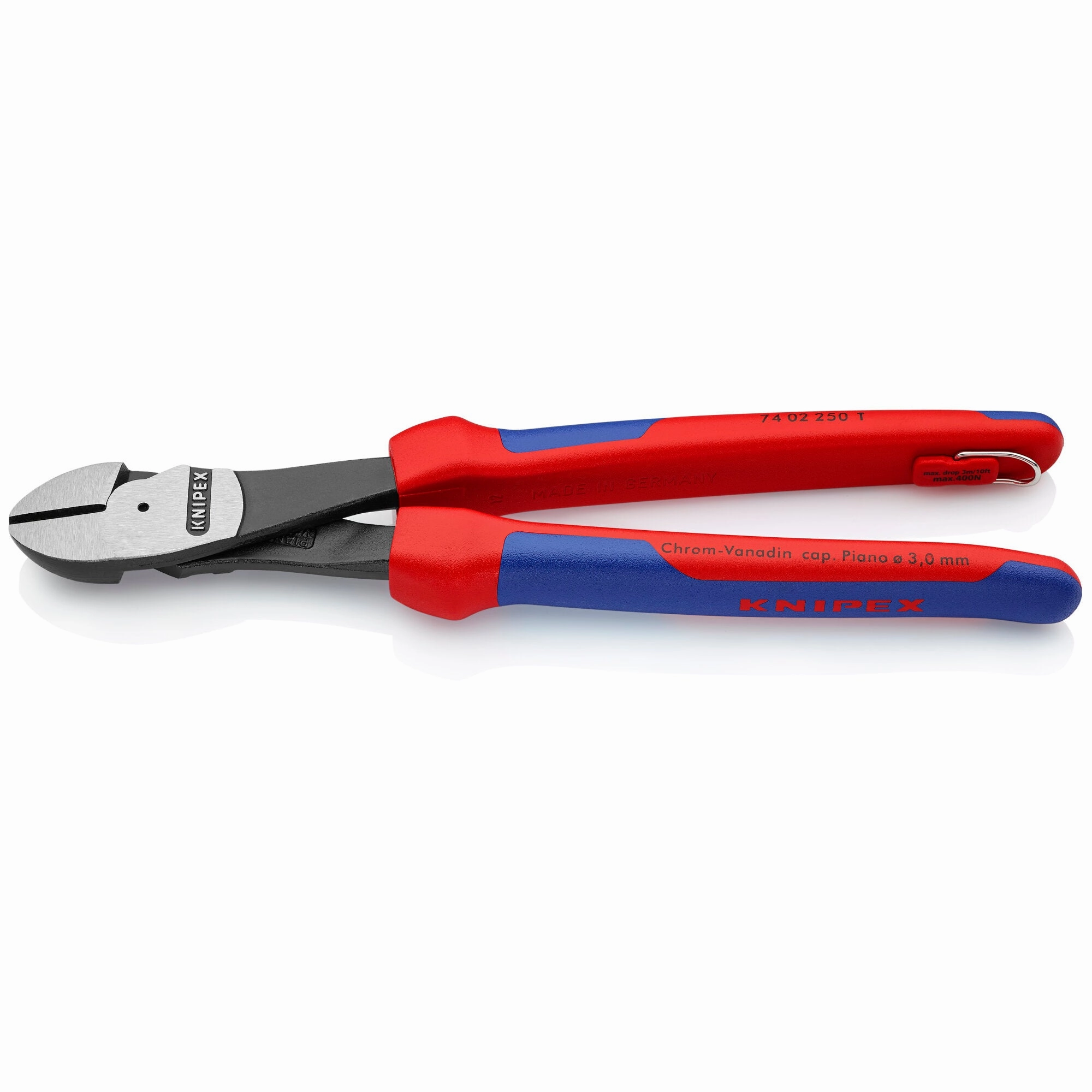 Knipex 74 02 250 T BKA 10" High Leverage Diagonal Cutters-Tethered Attachment