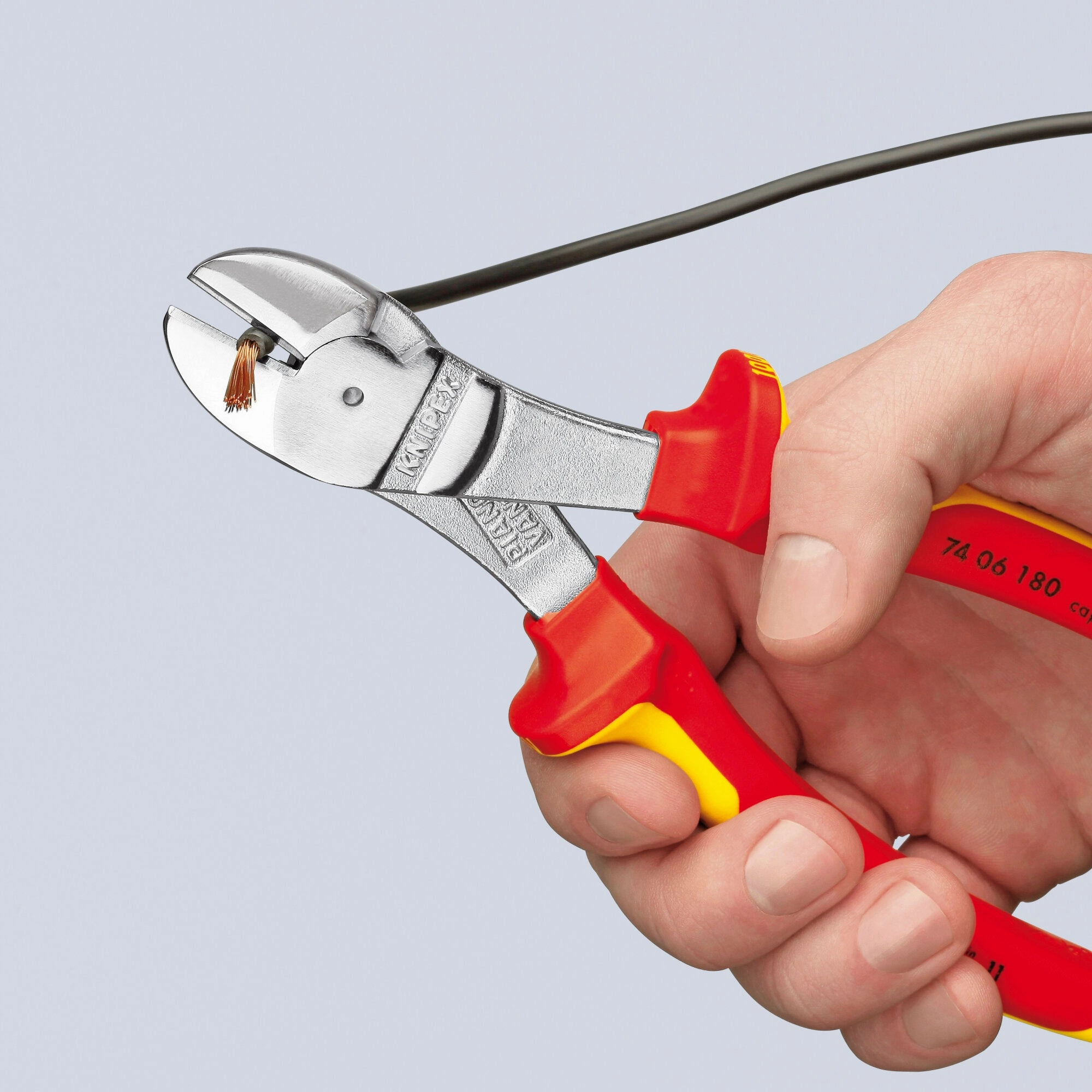 Knipex 74 06 180 7 1/4" High Leverage Diagonal Cutters-1000V Insulated