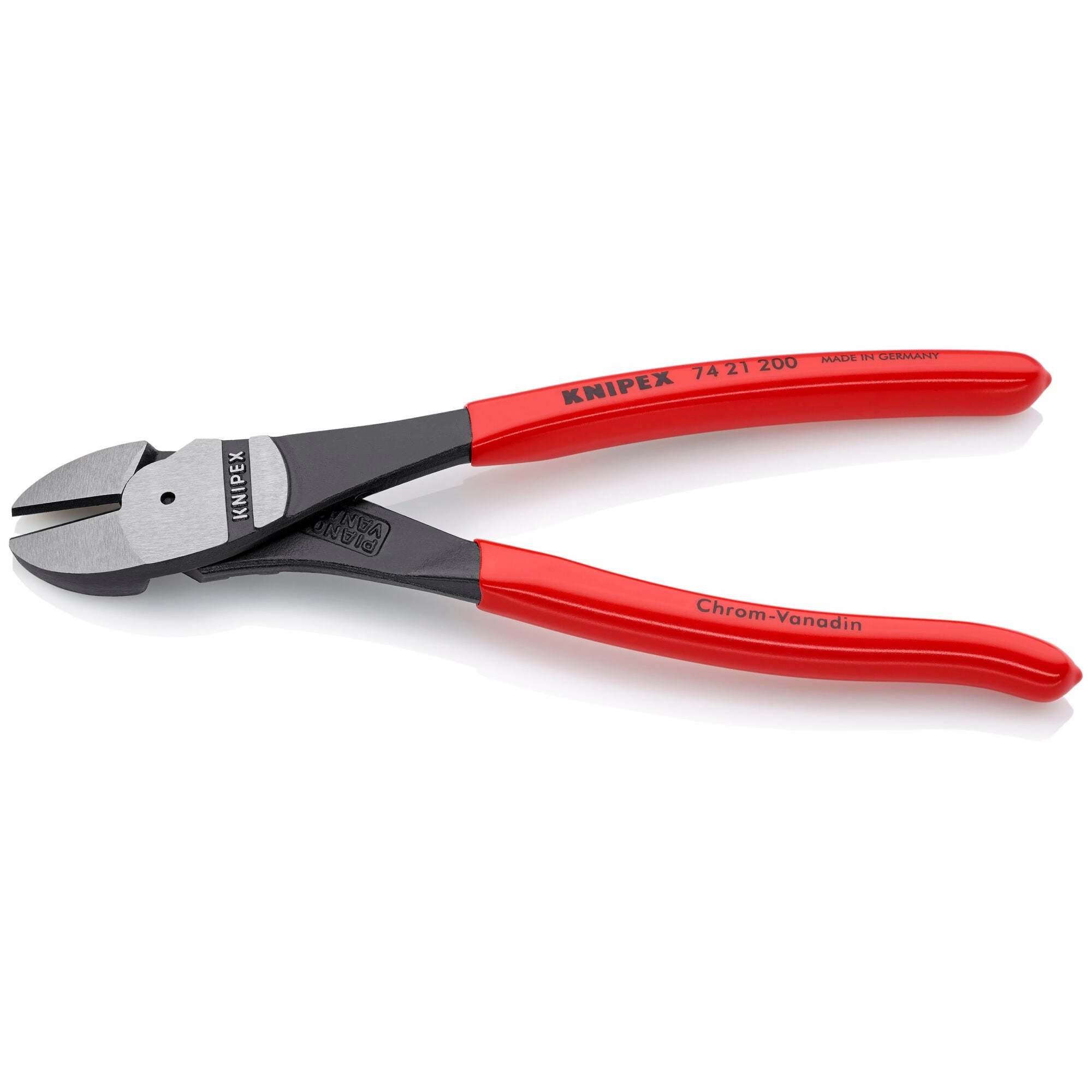 Knipex 74 21 200 8" High Leverage 12 Angled Diagonal Cutters
