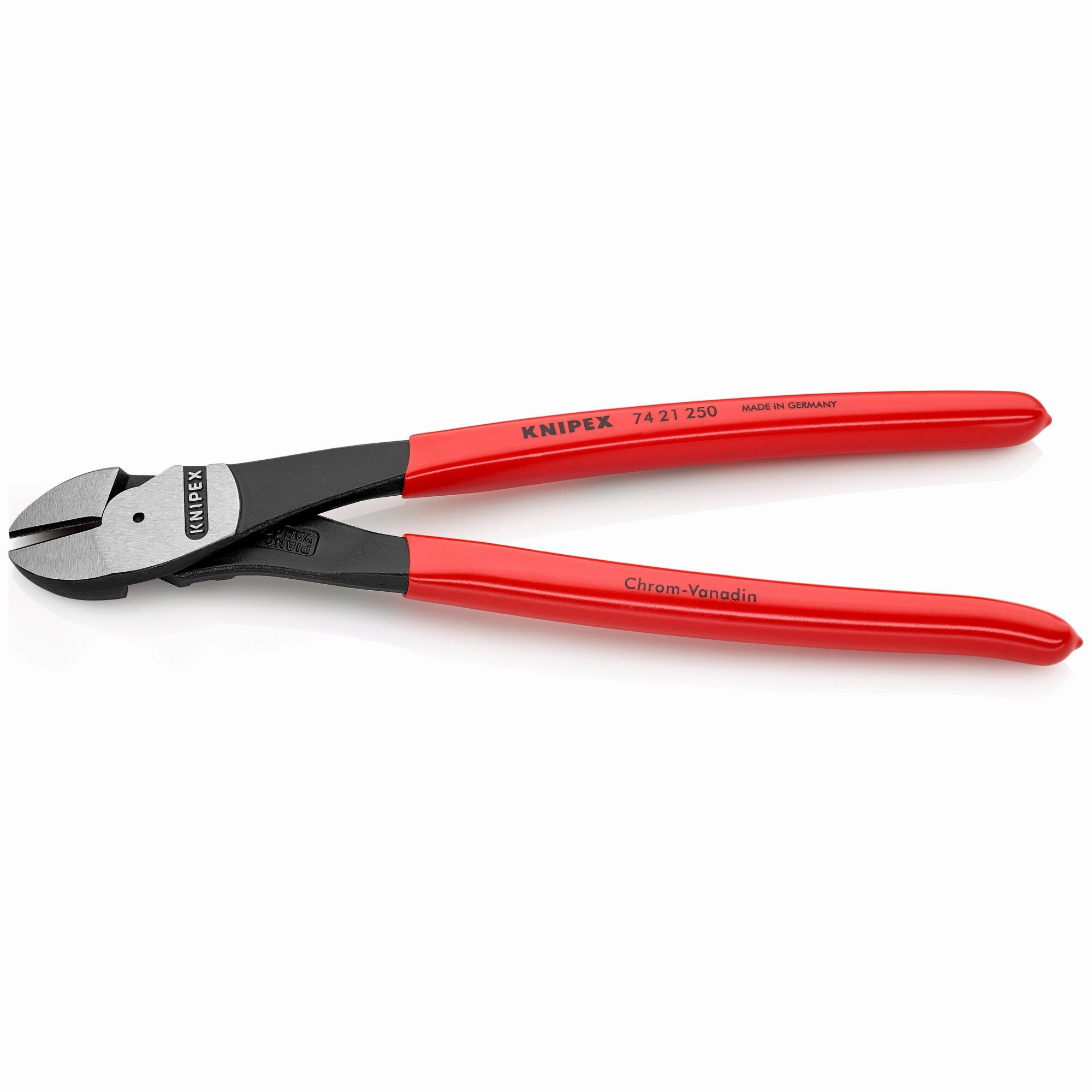 Knipex 74 21 250 10" High Leverage 12 Angled Diagonal Cutters
