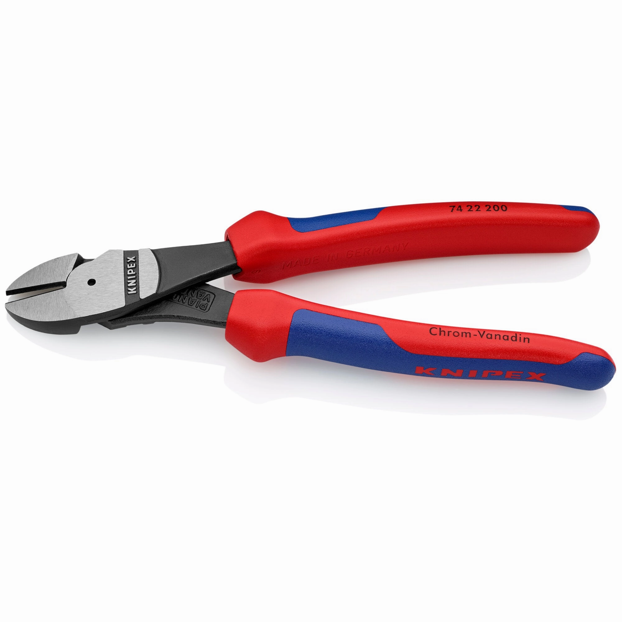 Knipex 74 22 200 SBA 8" High Leverage 12 Angled Diagonal Cutters - Old Version