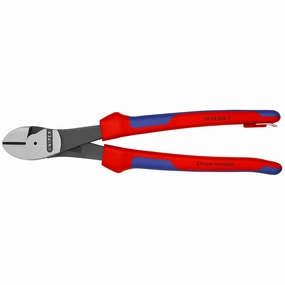 Knipex 74 22 250 T BKA 10" High Leverage 12 Angled Diagonal Cutters-Tethered Attachment