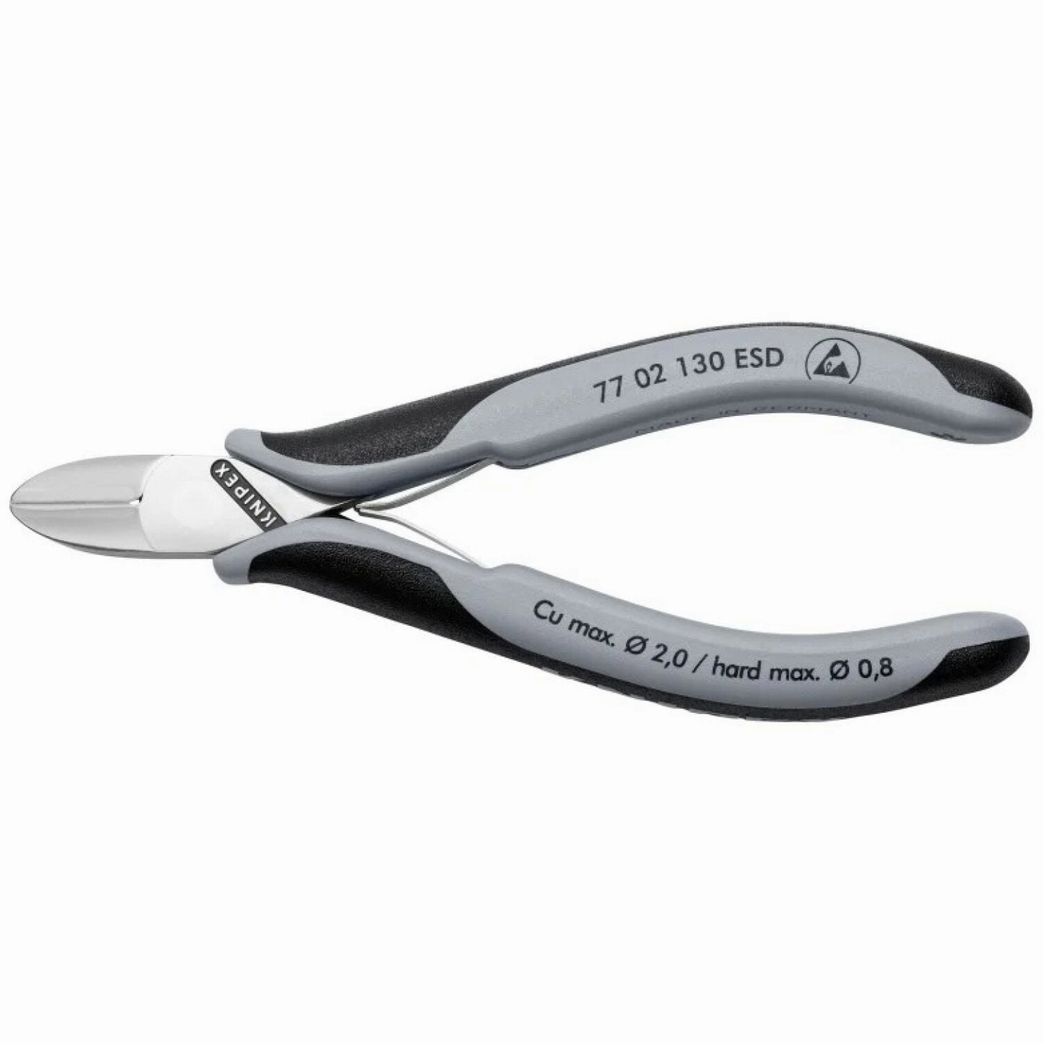 Knipex 77 02 130 ESD 5 1/4" Electronics Diagonal Cutters, ESD Handles