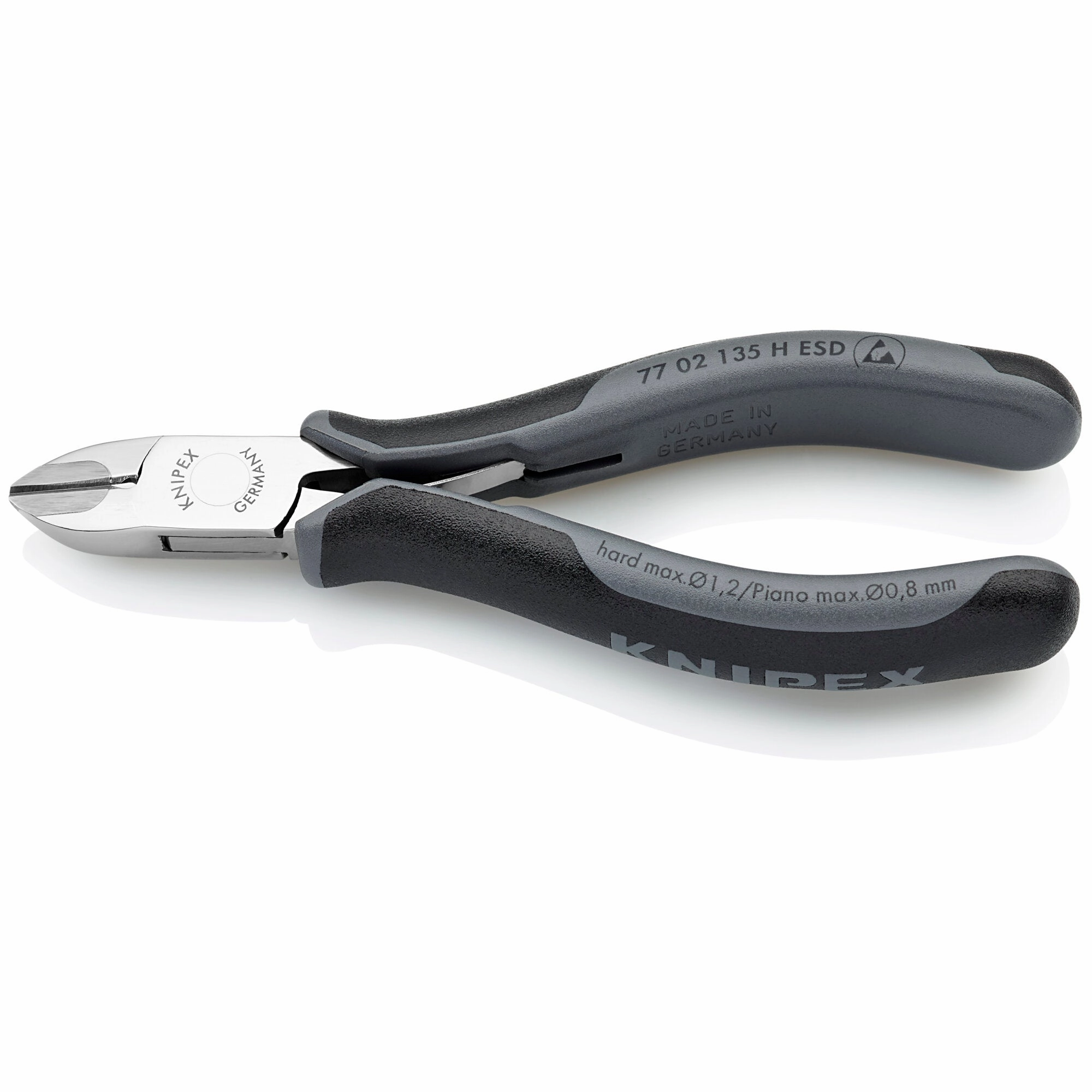 Knipex 77 02 135 H ESD 5 1/4" Electronics Diagonal Cutters-Carbide Metal Cutting Edges-ESD Handles