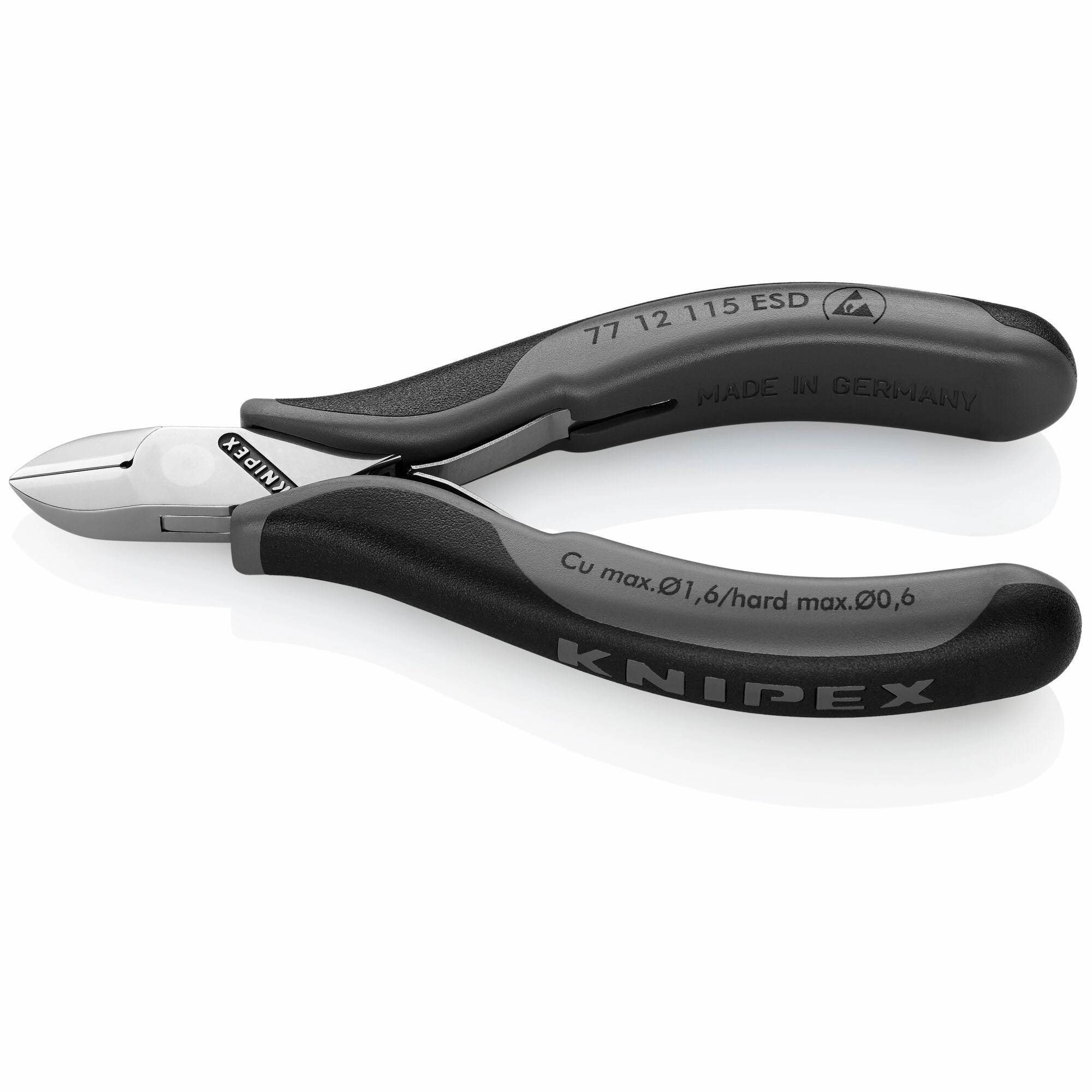 Knipex 77 12 115 ESD 4 1/2" Electronics Diagonal Cutters-ESD Handles
