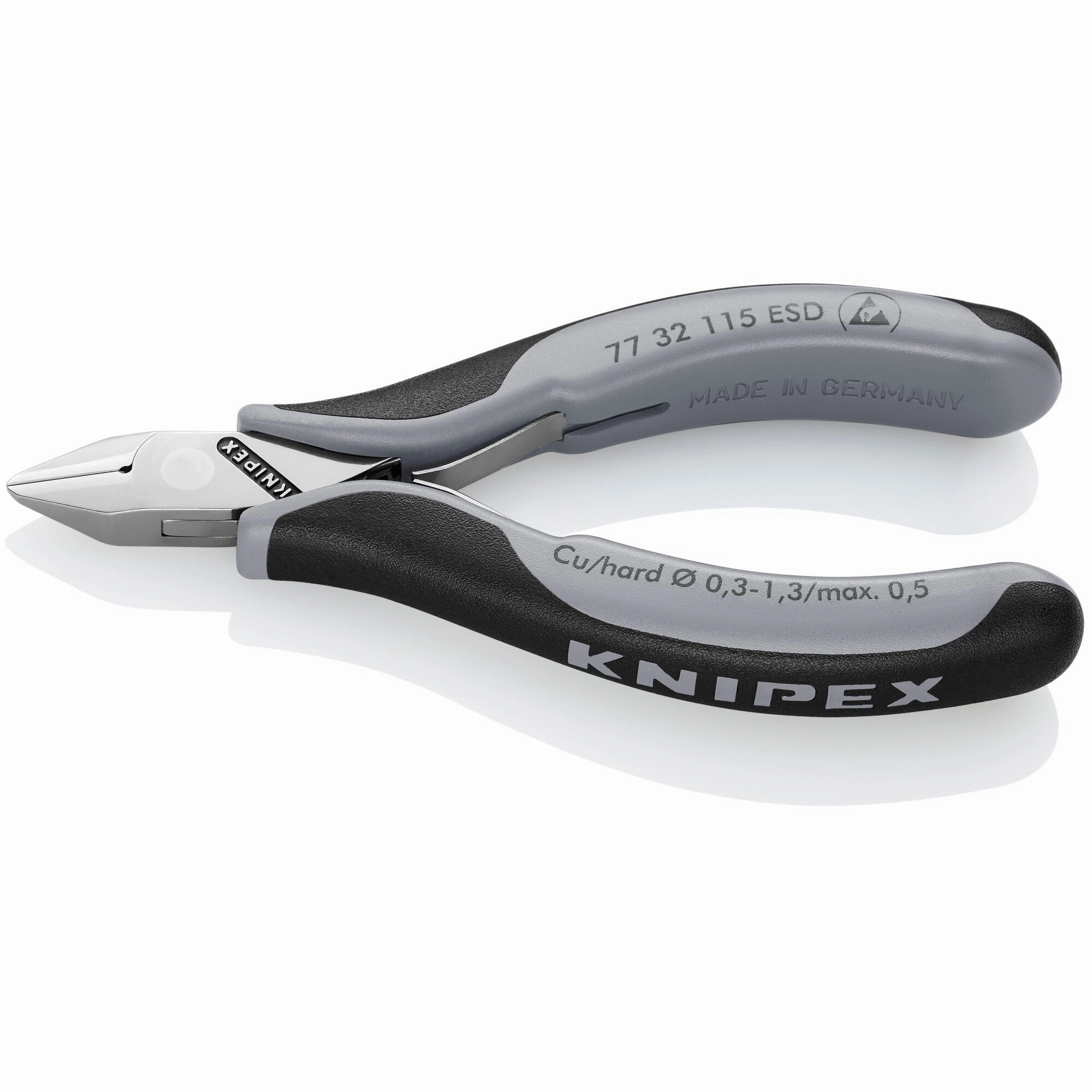 Knipex 77 32 115 ESD 4 1/2" Electronics Diagonal Cutters-ESD Handles