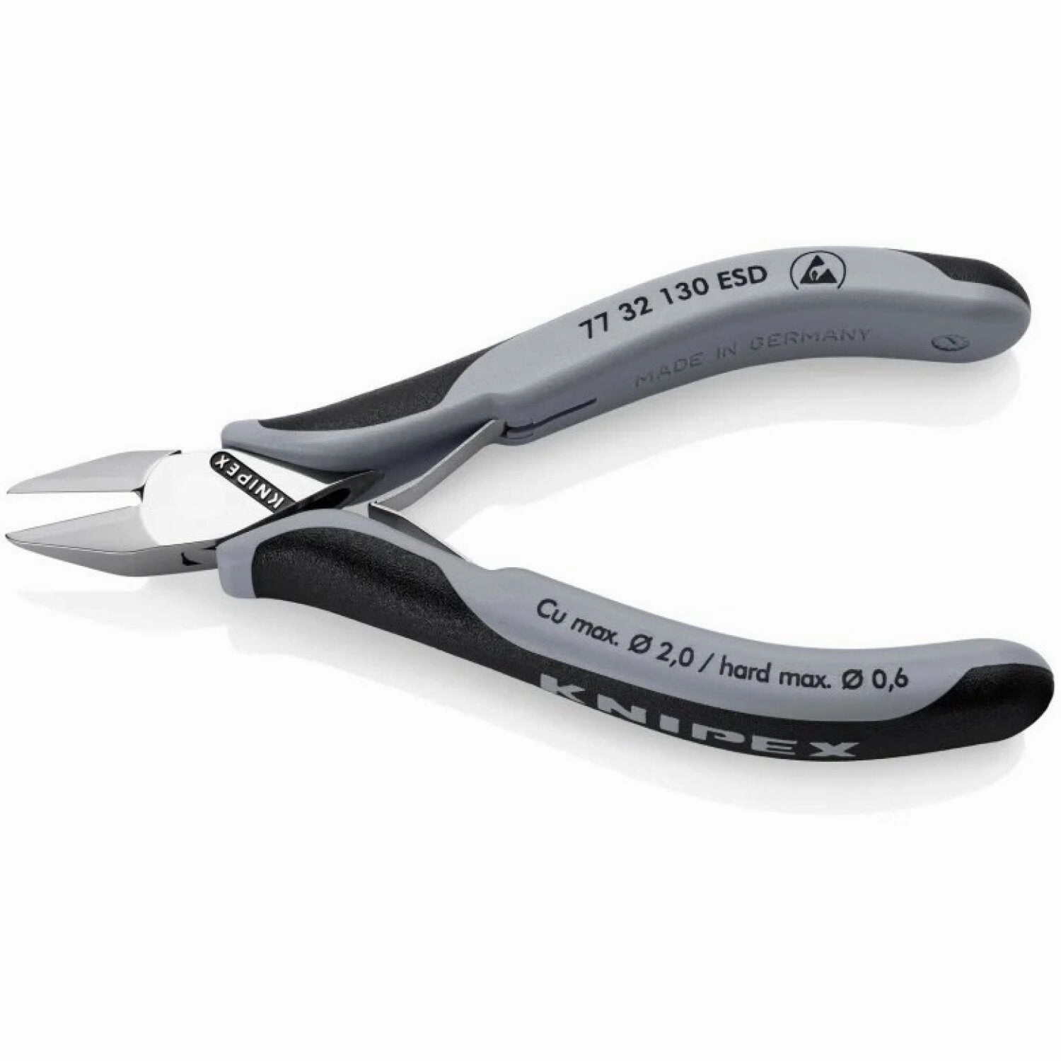Knipex 77 32 130 ESD 5 1/4" Electronics Diagonal Cutters, ESD Handles