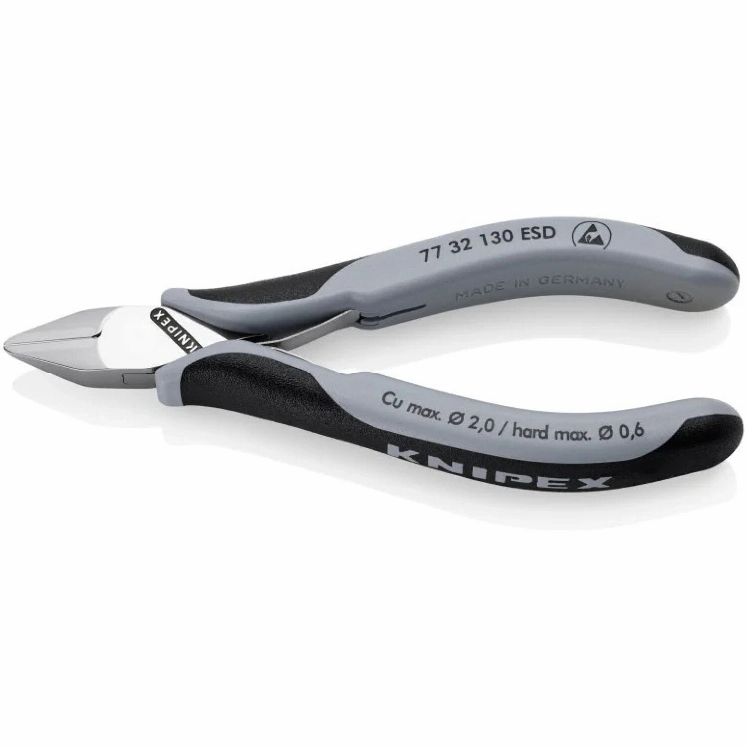 Knipex 77 32 130 ESD 5 1/4" Electronics Diagonal Cutters, ESD Handles