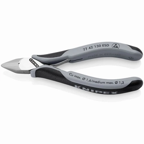 Knipex 77 42 130 ESD 5 1/4" Electronics Diagonal Cutters, ESD Handles