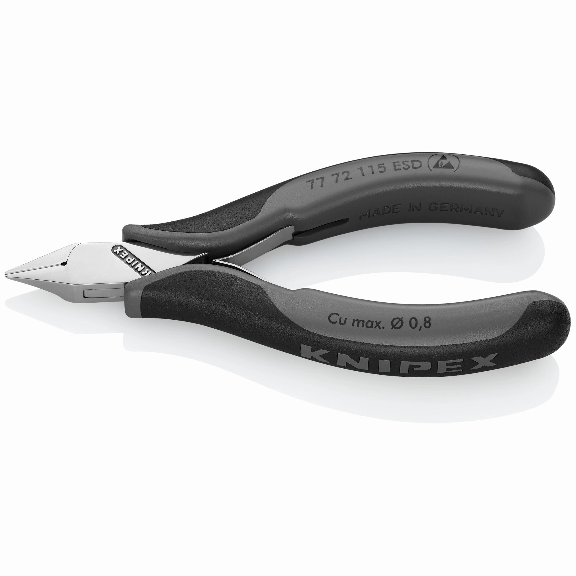 Knipex 77 72 115 ESD 4 1/2" Electronics Diagonal Cutters-ESD Handles