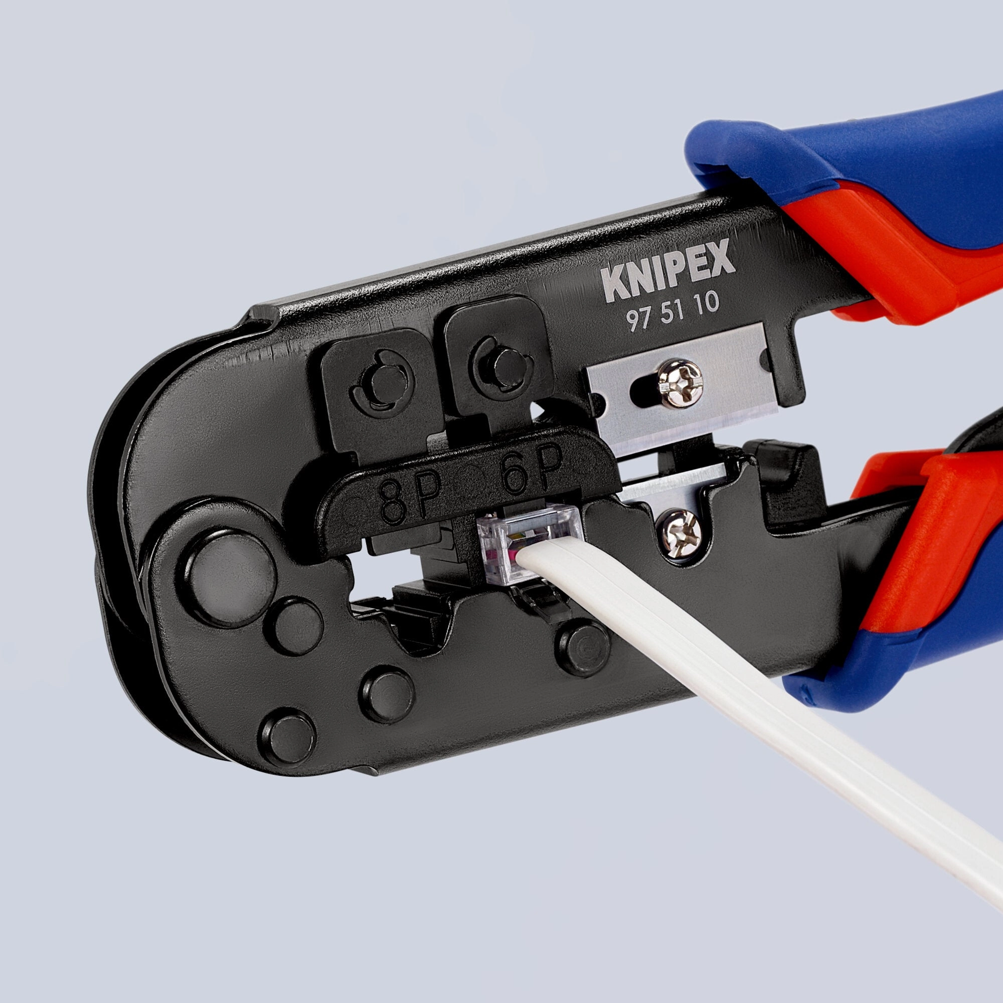 Knipex 97 51 10 7 1/2" Crimping Pliers-For 6 and 8 Pole Western Plug Type