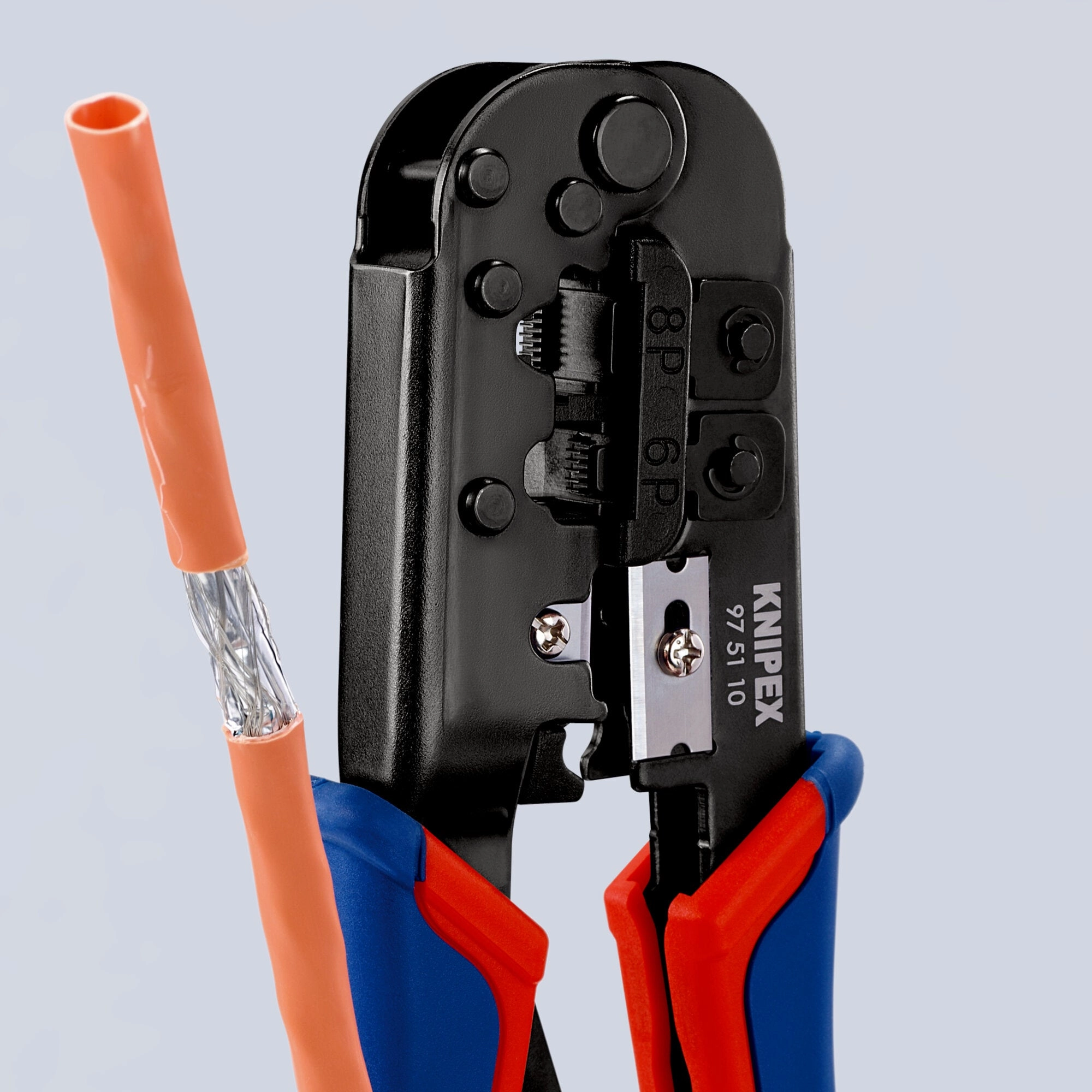 Knipex 97 51 10 7 1/2" Crimping Pliers-For 6 and 8 Pole Western Plug Type
