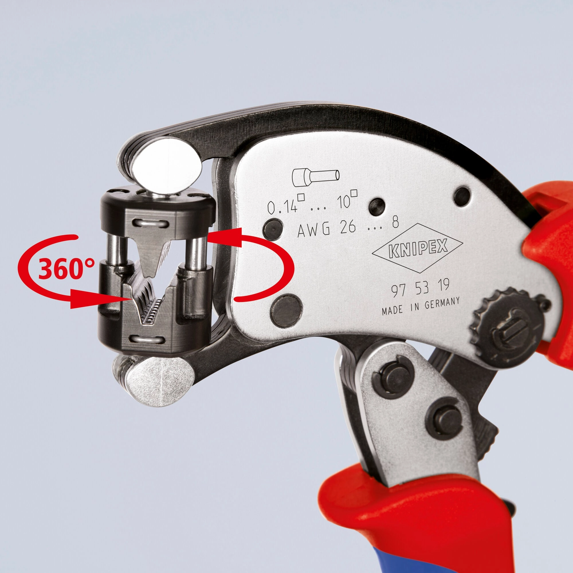 Knipex 97 53 19 8" KNIPEX Twistor T Self-Adjusting Crimping Pliers for Wire Ferrules