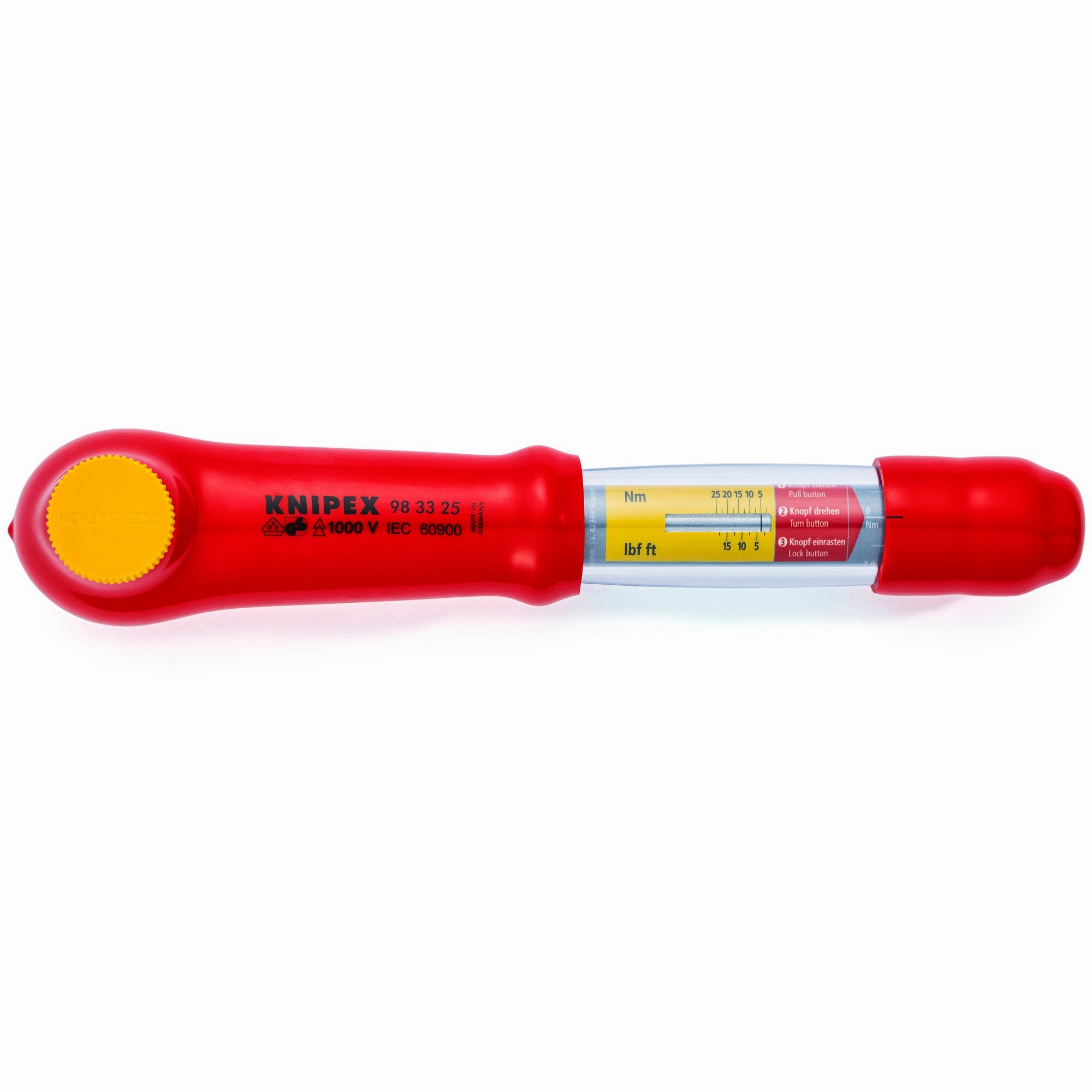 Knipex 98 33 25 3/8" Drive Reversible Torque Wrench-1000V Insulated