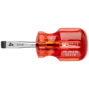 PB Swiss PB 135.4-30 Slotted Classic Stubby screwdrivers, 6.5mm x 1.0mm