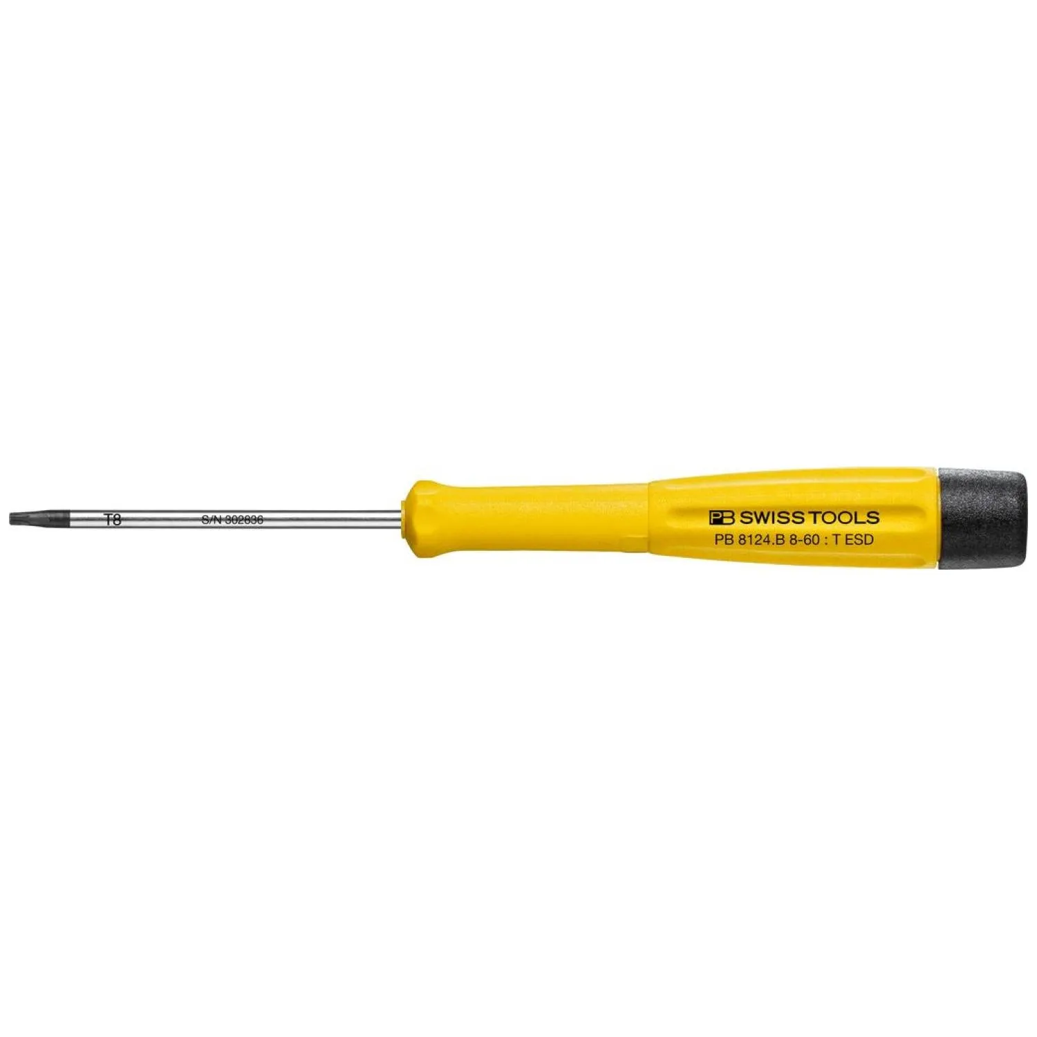 PB Swiss PB 8124.B 8-60 ESD ESD Electronics Screwdriver for TORX Screws T8, L - 153 mm
