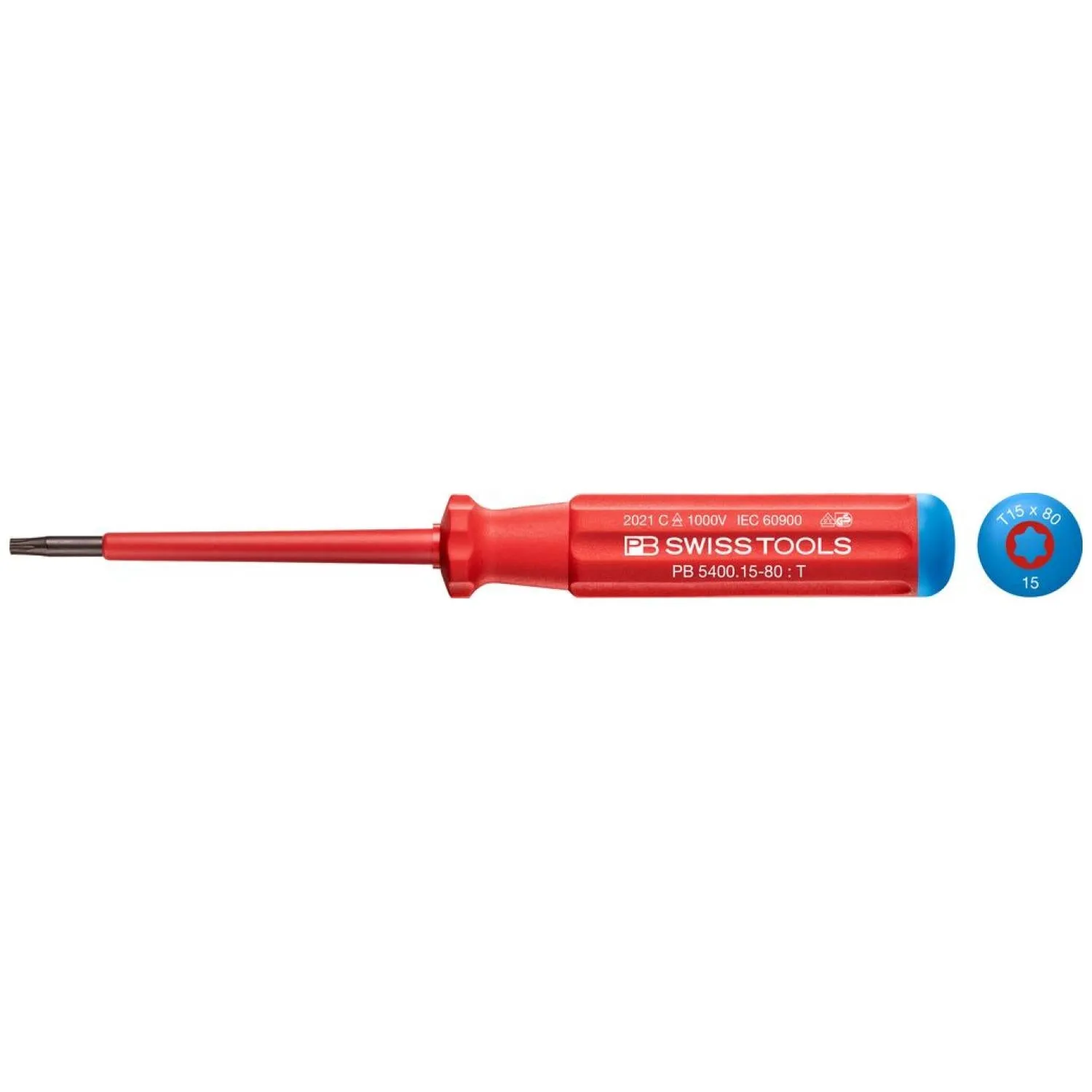 PB Swiss Tools PB 5400.15-80 Classic VDE screwdriver, TORX , Size 15
