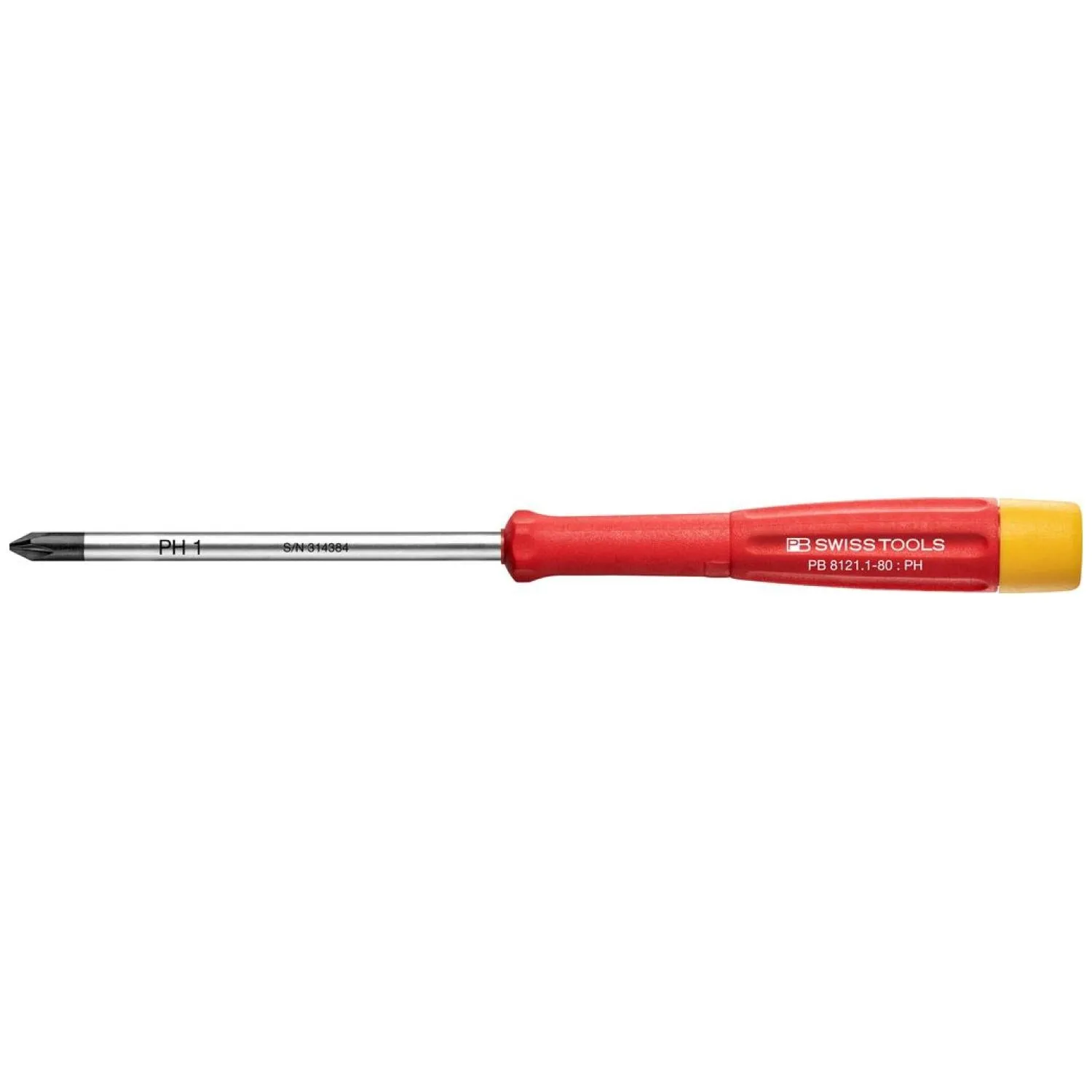 PB Swiss Tools PB 8121.1-80 Electronics Screwdrivers, Phillips, PH1 x 80mm