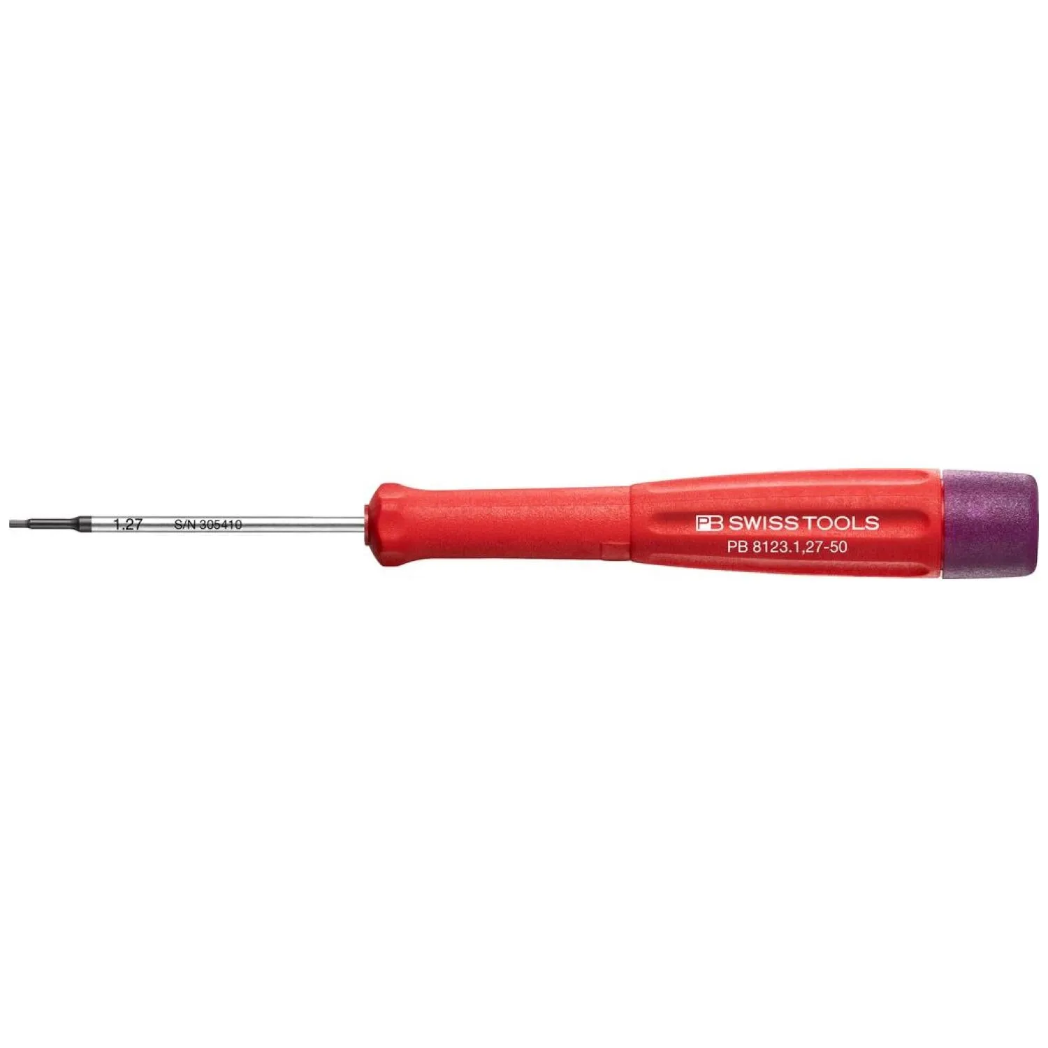 PB Swiss Tools PB 8123.1,27-50 Electronics Screwdriver, Hex, 1.27mm x 50mm