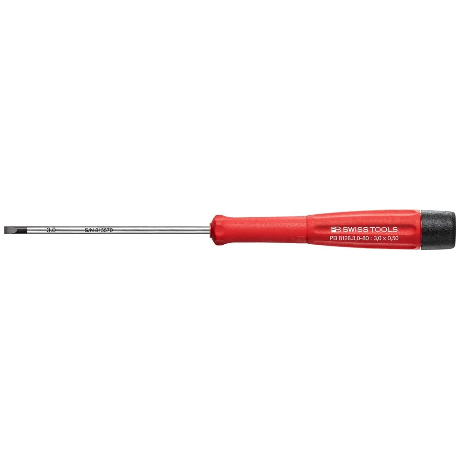 PB Swiss Tools PB 8128.3,0-80 Electronics Screwdrivers, Slotted, 3.0mm x 80mm