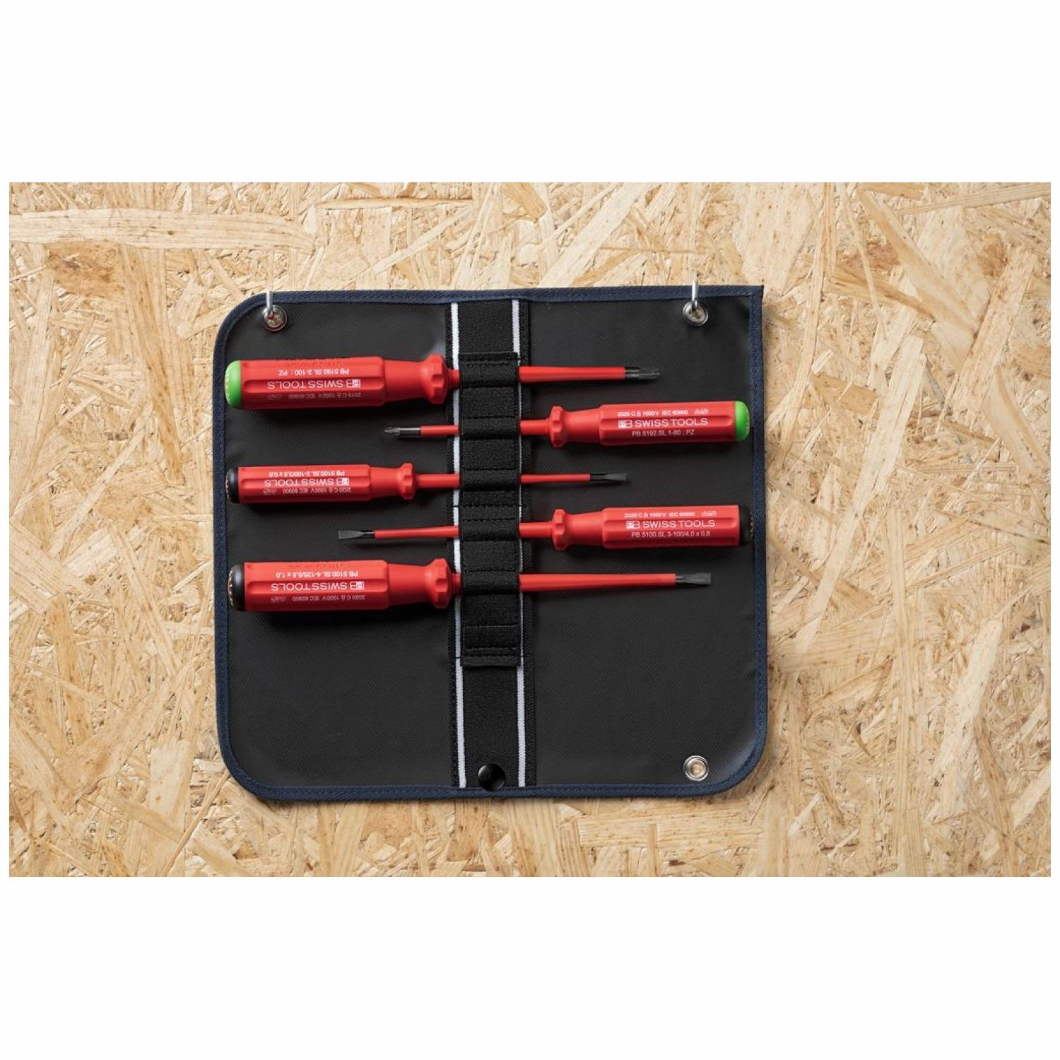 PB Swiss PB 5543.SU SL GY Screwdriver Set Slotted/PoziDriv with Classic VDE Handle 1000V Insulated 5-Pcs