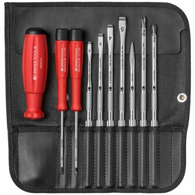PB Swiss PB 8215.CBB Swiss Grip Screwdriver Set for Slotted and Phillips Screws, 10 Pcs