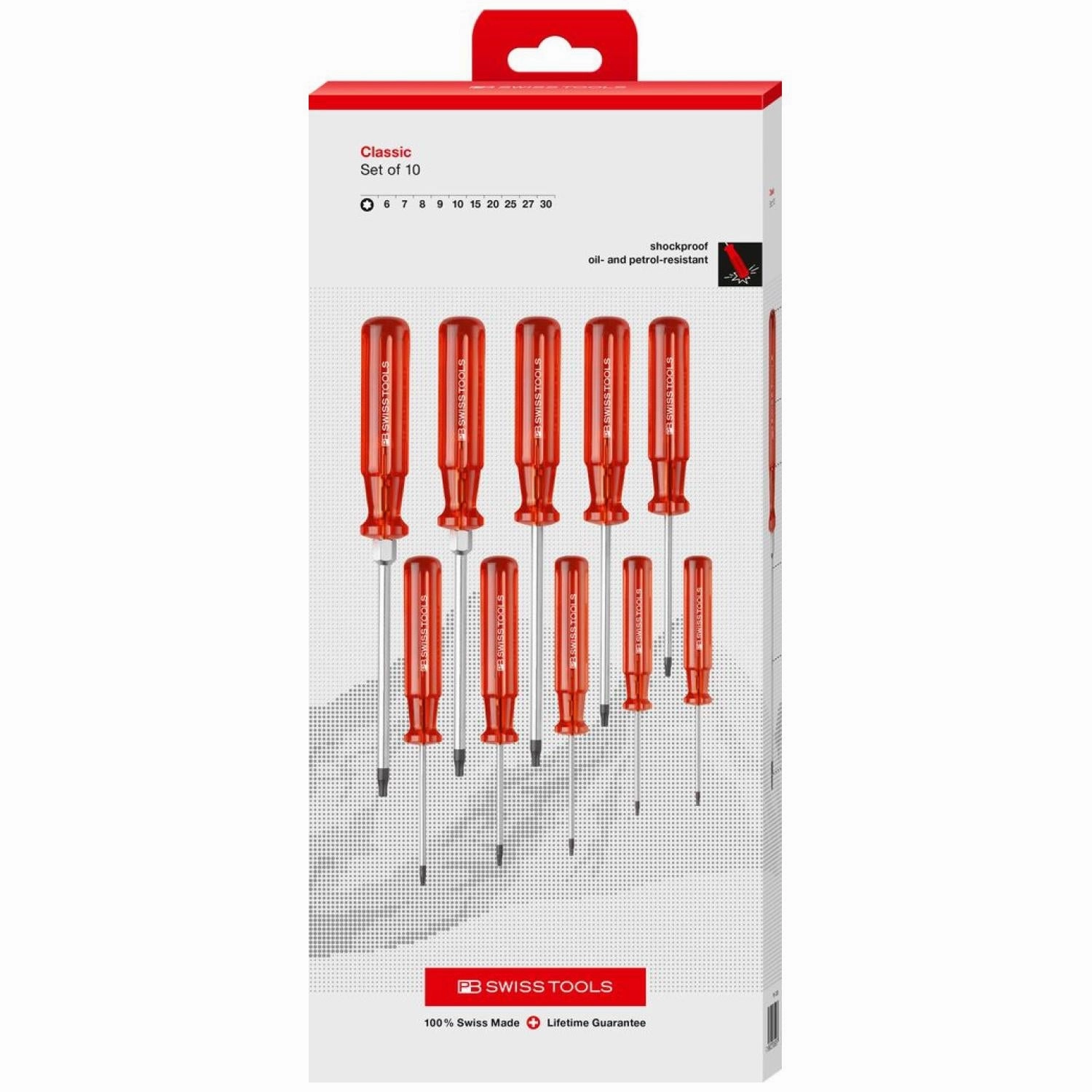 PB Swiss Tools PB 1402.CBB Classic Screwdrivers Set, TORX, 10 pcs