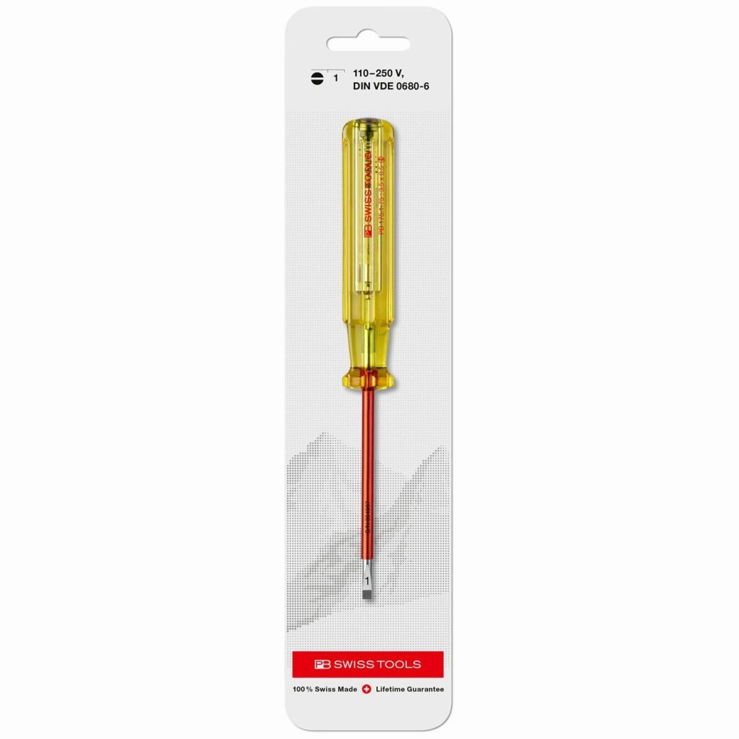 PB Swiss Tools PB 175.1-75 Voltage Tester, Skin Friendly 3.5 x 75 mm