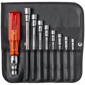 PB Swiss Tools PB 226 Classic articulated handle, set with interchangeable blades in a compact imitation leather roll-up case