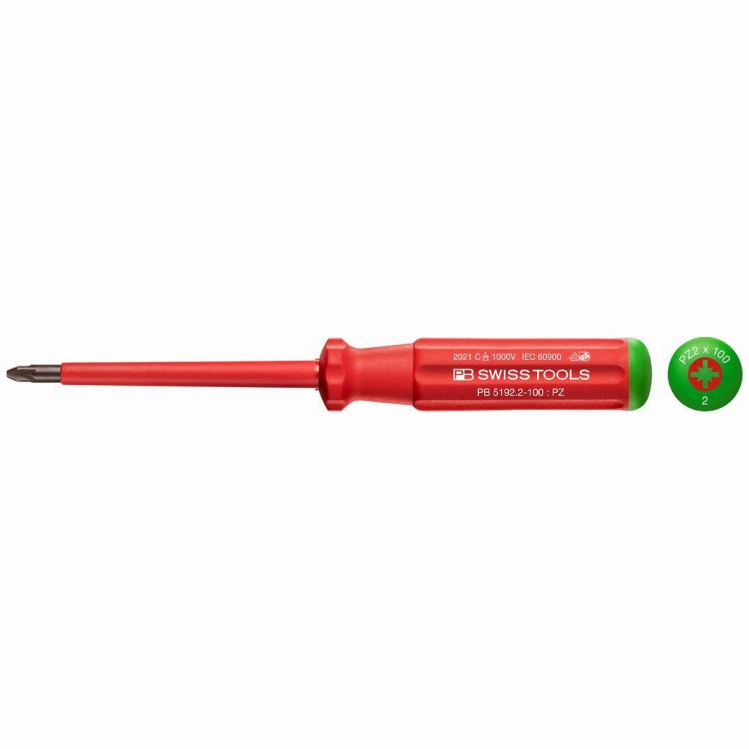 PB Swiss Tools PB 5192.2-100 Classic VDE Screwdriver Pozidriv Size PZ2