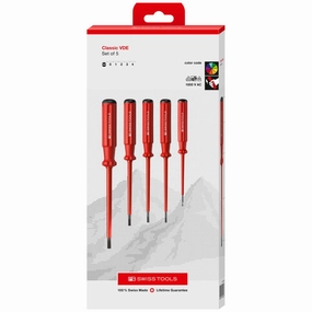 PB Swiss Tools PB 5538.CBB Classic VDE screwdriver set, fully insulated up to 1000 V AC/1500 V DC