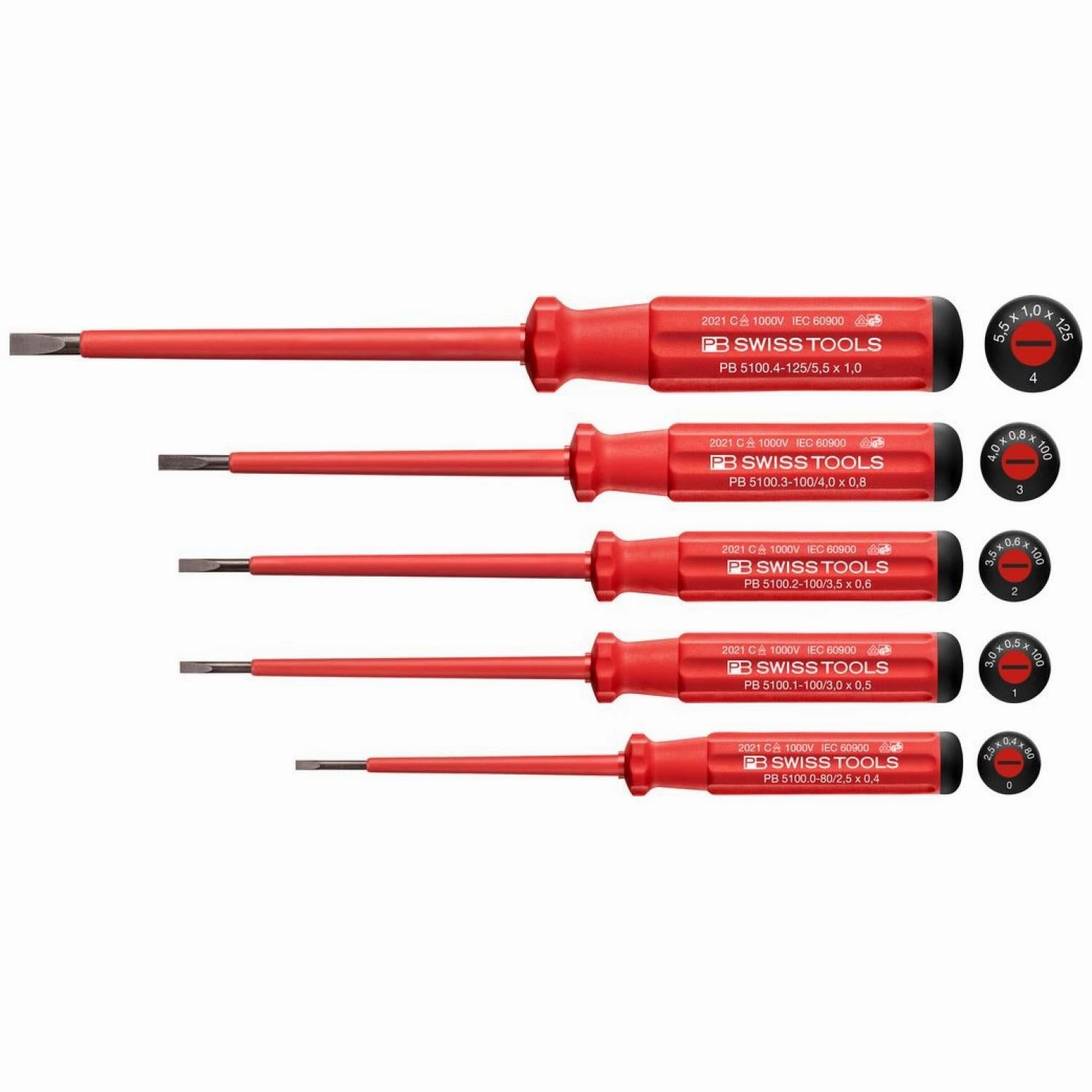 PB Swiss Tools PB 5538.CBB Classic VDE screwdriver set, fully insulated up to 1000 V AC/1500 V DC