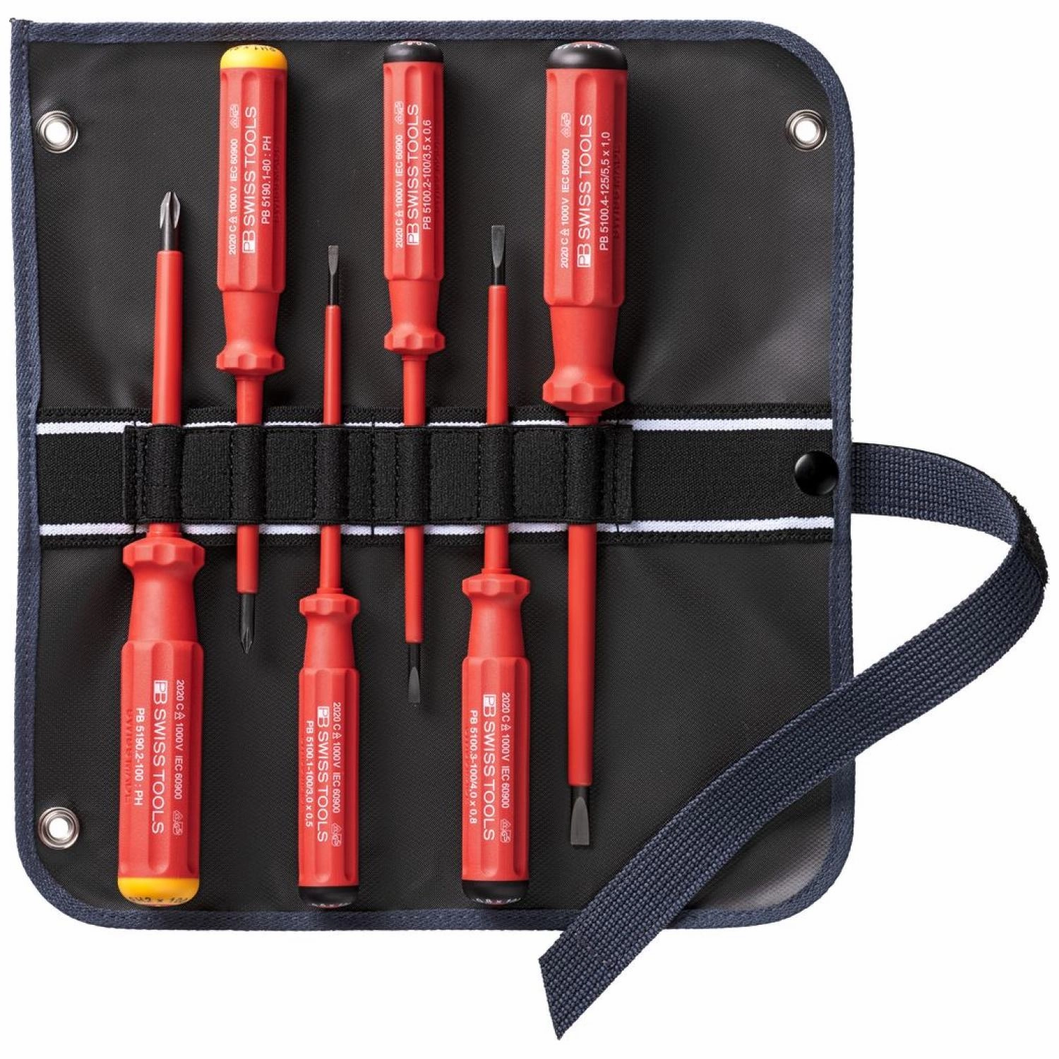 PB Swiss Tools PB 5542.CBB Classic VDE screwdriver set, fully insulated up to 1000 V AC/1500 V DC