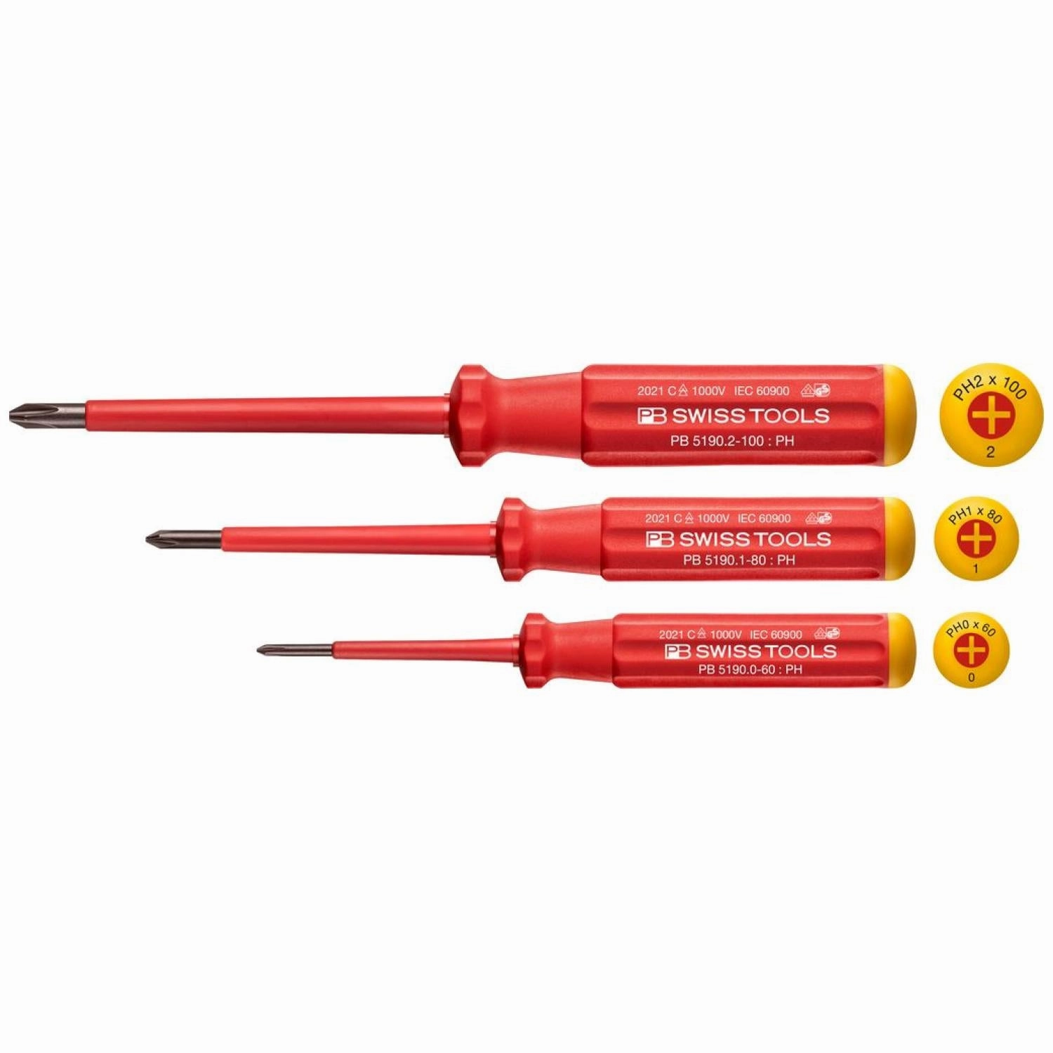 PB Swiss Tools PB 5548.CBB Classic VDE screwdriver set, fully insulated up to 1000 V AC/1500 V DC