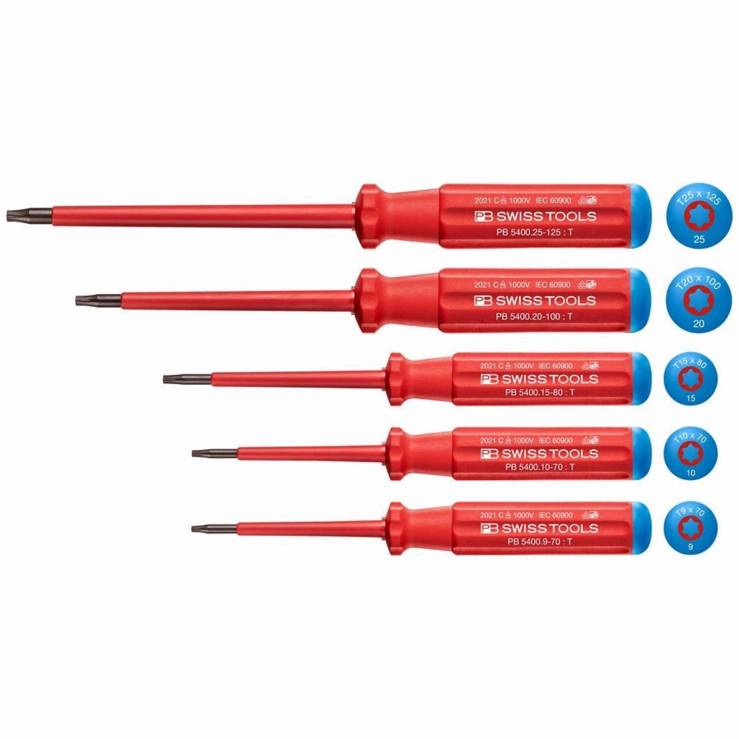 PB Swiss Tools PB 5549.CBB Classic VDE screwdriver set, fully insulated up to 1000 V AC/1500 V DC