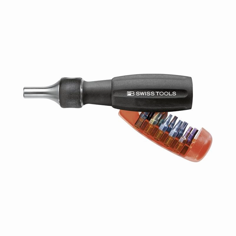 PB Swiss Tools PB 6510.R-30 Insider Pro Ratchet  ratchet handle with integrated bit magazine and 10 PrecisionBits C6