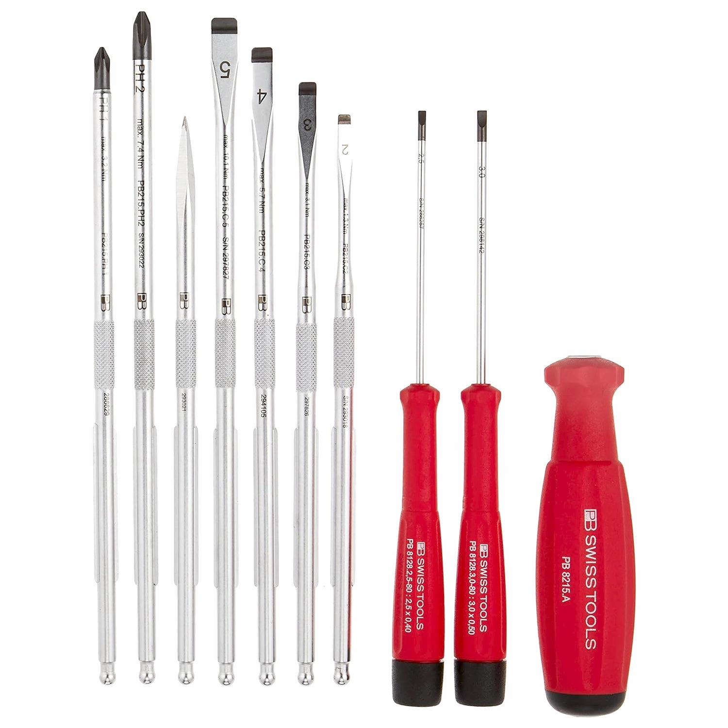 PB Swiss Tools PB 8215.L 25 SwissGrip Screwdriver Set With Interchangeable Blades