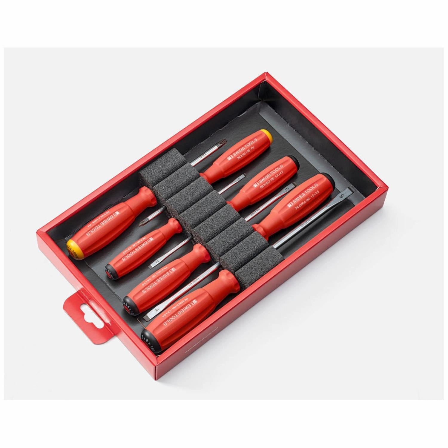 PB Swiss Tools PB 8250.CBB SwissGrip screwdriver set in a high-quality paperboard box