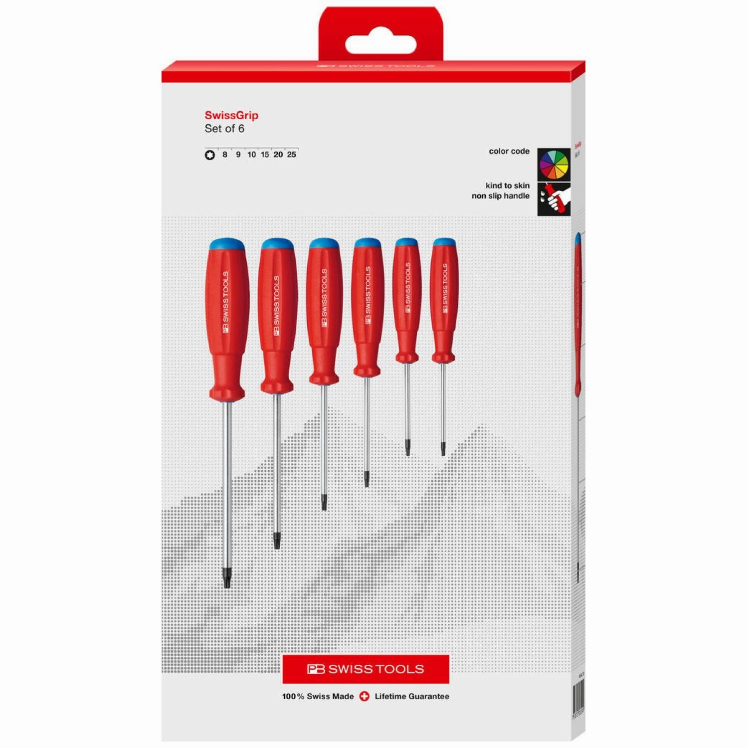 PB Swiss Tools PB 8460.CBB SwissGrip screwdriver set in a high-quality paperboard box