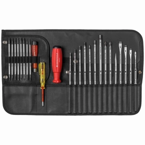 PB Swiss Tools PB 8515 SwissGrip Interchangeable Blade Screwdriver Set, w/ Roll-Up Case - 31 tools in 1