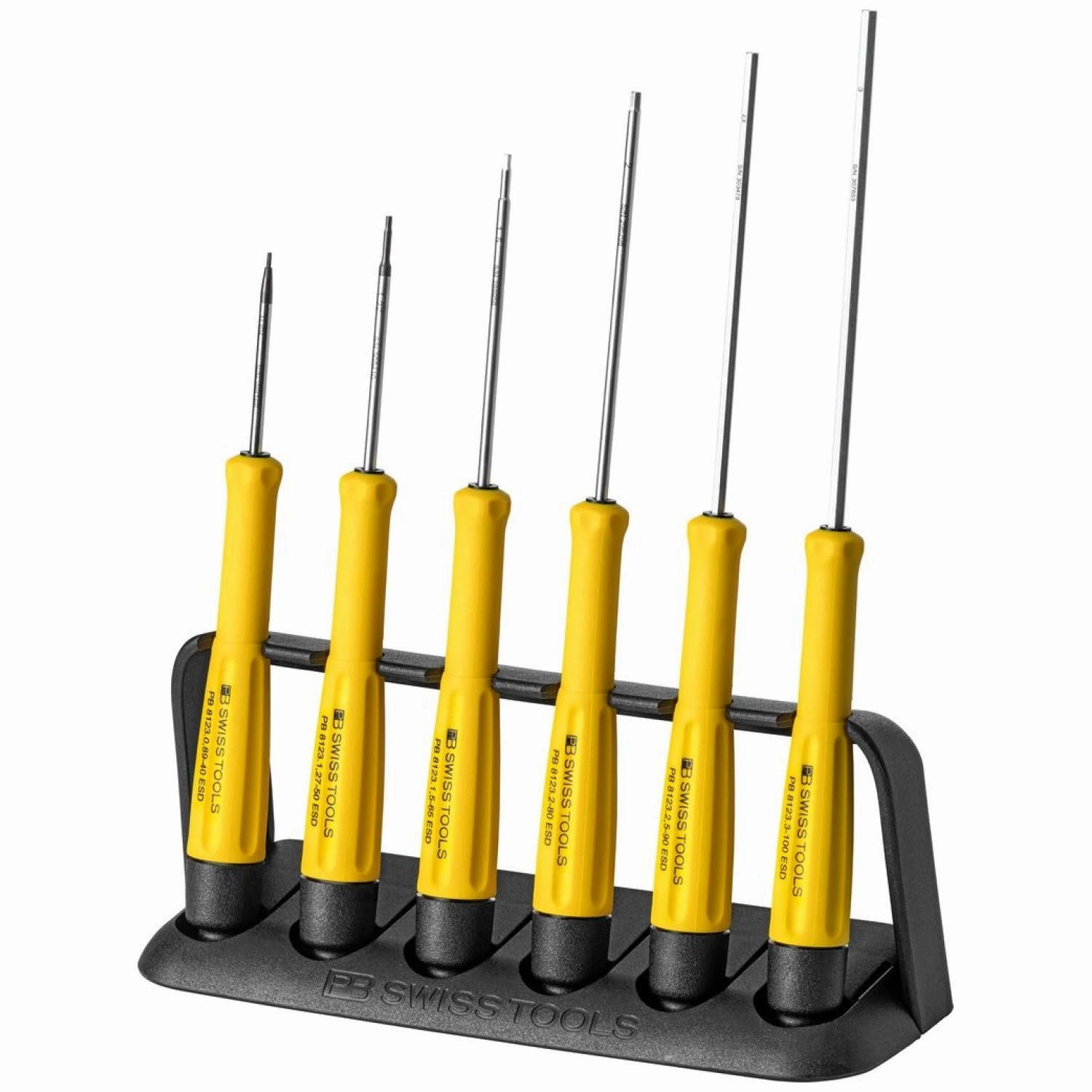 PB Swiss Tools PB 8642.ESD Precision Screwdriver Set Hex Soft-Grip ESD-Safe Electronics 6-Piece