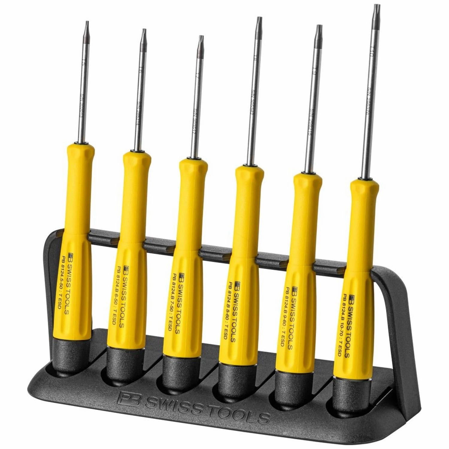PB Swiss Tools PB 8643.ESD Precision Screwdriver Set TORX Soft-Grip ESD-Safe Electronics 6-Piece