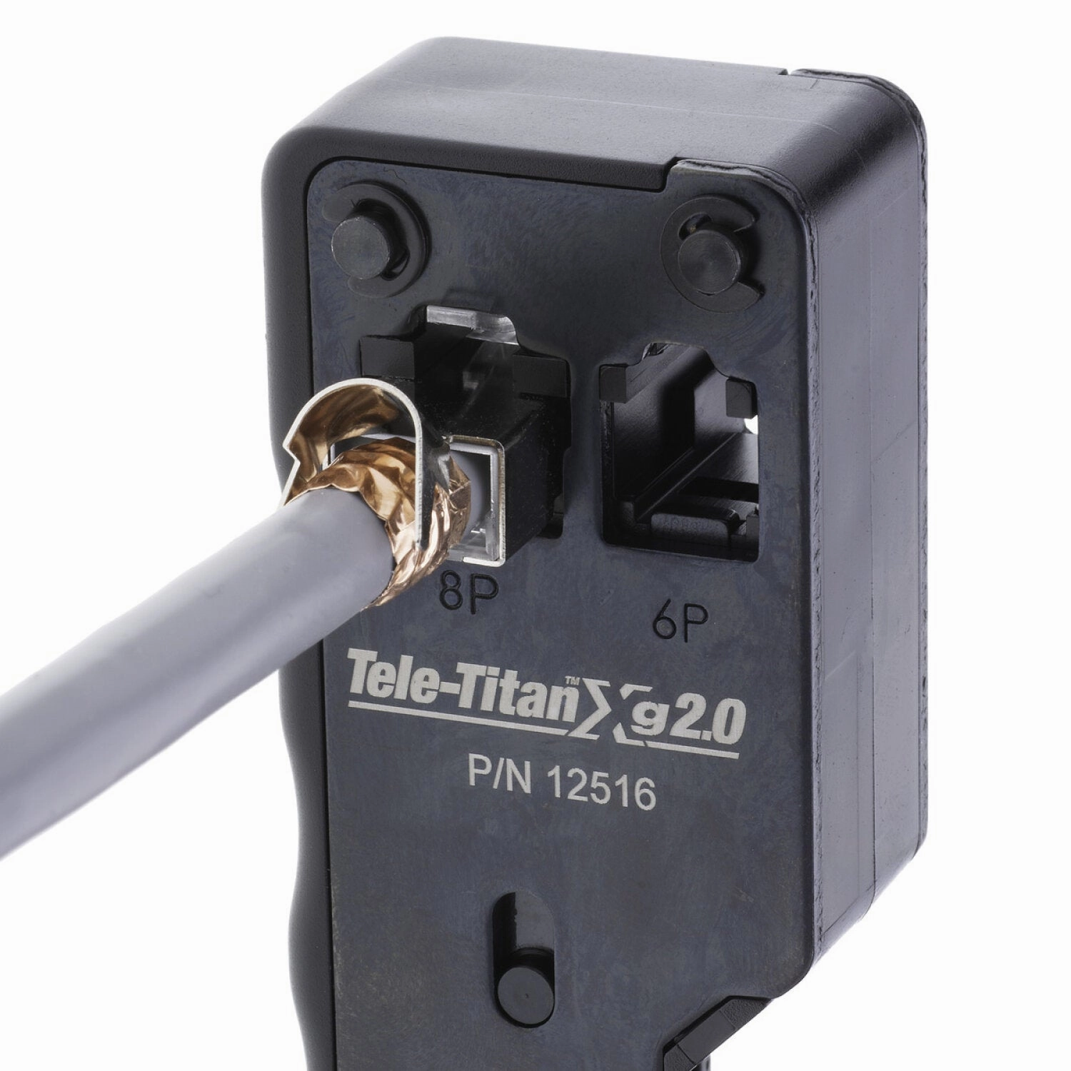 Platinum Tools 12517C Tele-TitanXg 2.0 Crimp Tool for Modular RJ45 CAT6A Connectors Combo Kit  Includes 10pcs CAT6A connectors