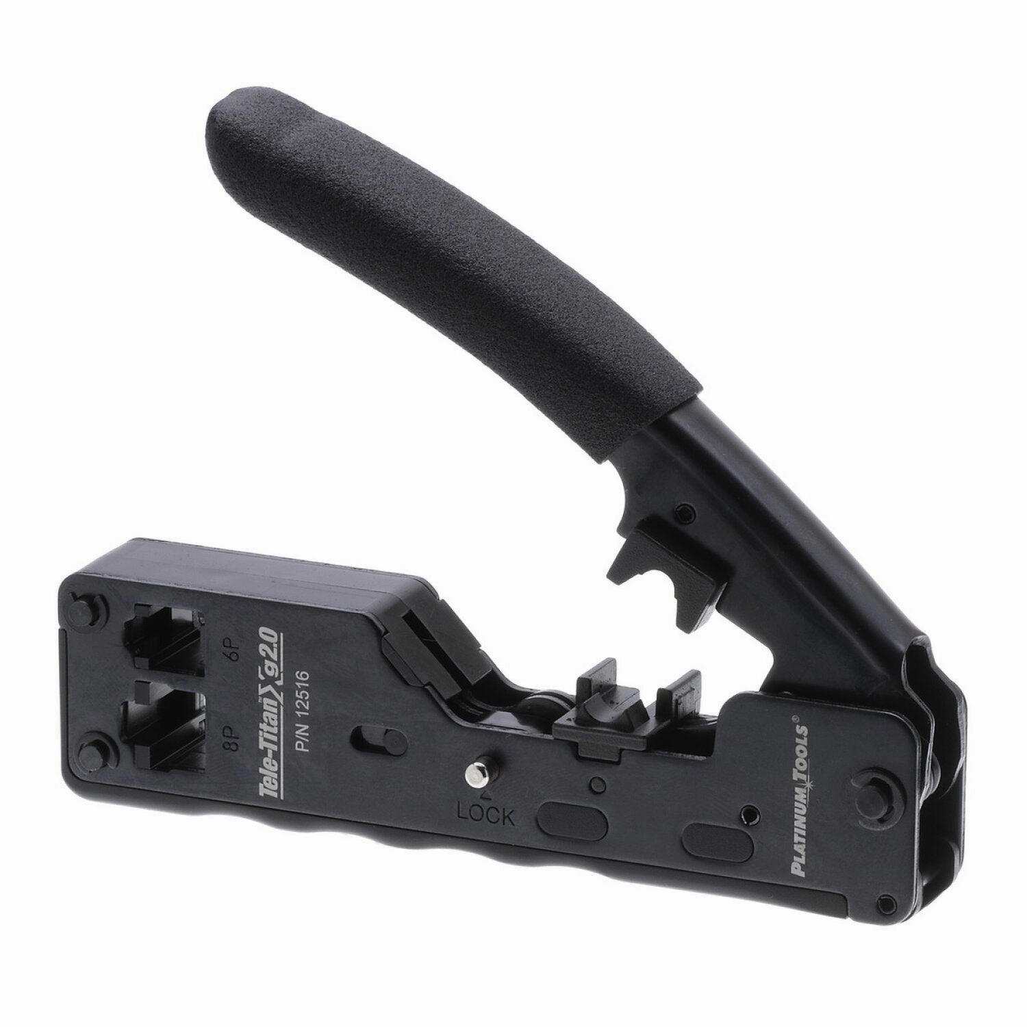 Platinum Tools 12517C Tele-TitanXg 2.0 Crimp Tool for Modular RJ45 CAT6A Connectors Combo Kit  Includes 10pcs CAT6A connectors