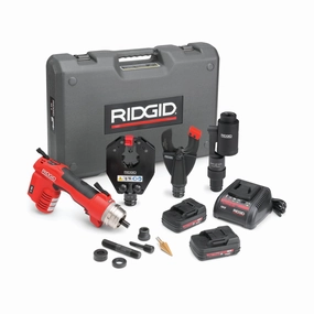 Ridgid 52093 RE 6 Electrical Tool Kit w/SC-60C Scissor Cutter, 4P-6 4PIN Dieless Crimp Head and Swiv-L-Punch Knockout Punch Head