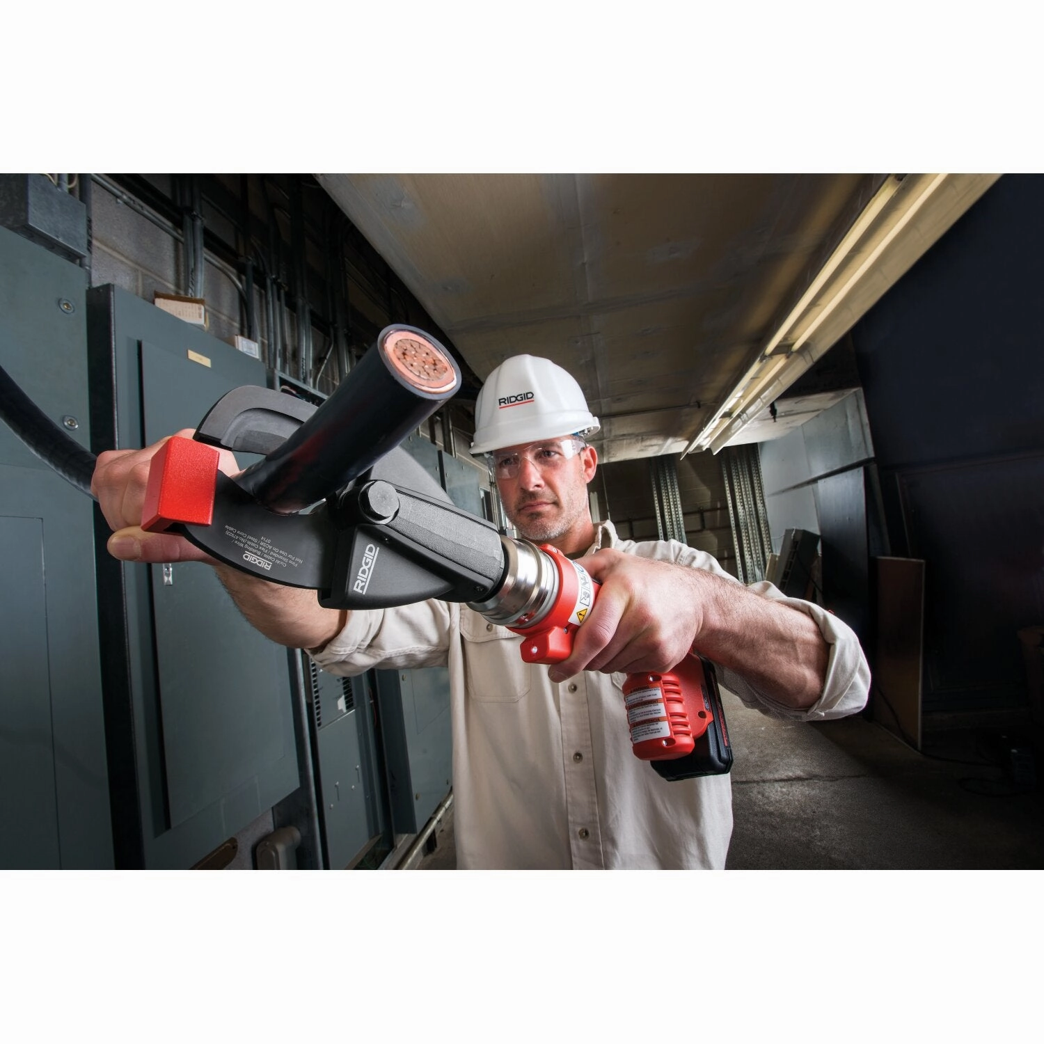 Ridgid 52093 RE 6 Electrical Tool Kit w/SC-60C Scissor Cutter, 4P-6 4PIN Dieless Crimp Head and Swiv-L-Punch Knockout Punch Head