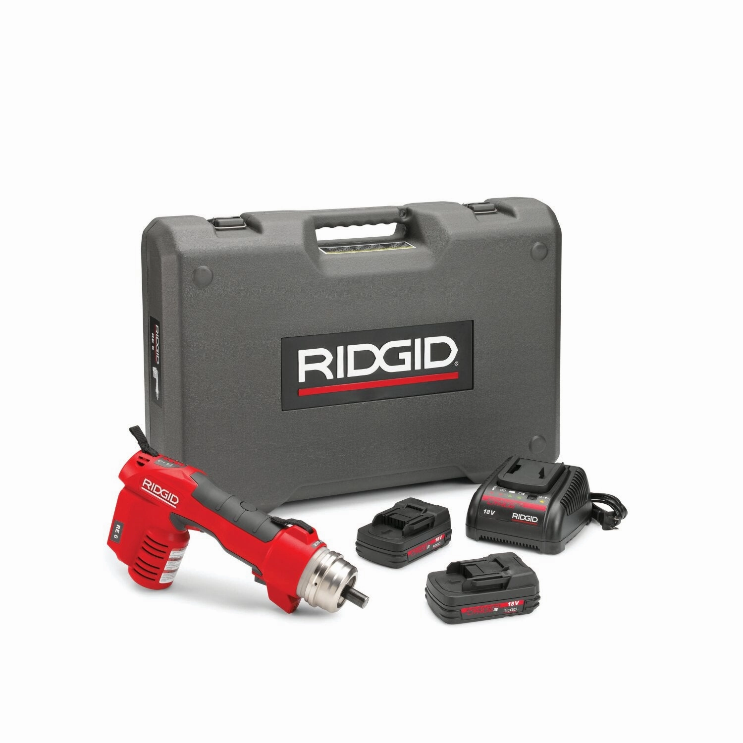 Ridgid 52093 RE 6 Electrical Tool Kit w/SC-60C Scissor Cutter, 4P-6 4PIN Dieless Crimp Head and Swiv-L-Punch Knockout Punch Head